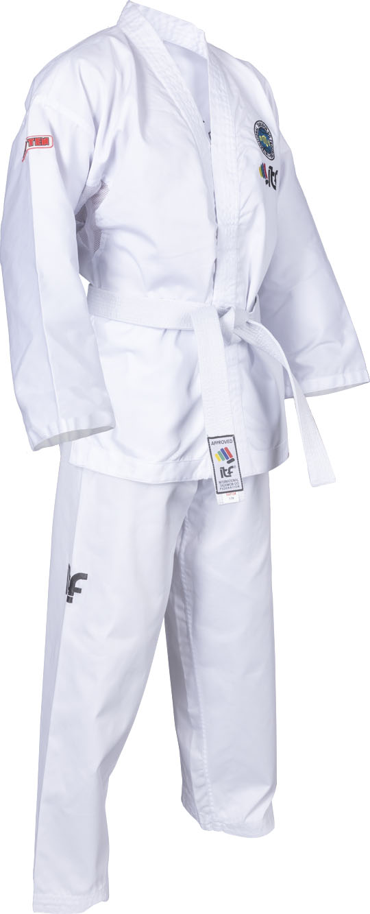 TOP TEN TaekwondDo Dobok “DeLuxe” (ITF approved) White 110 cm at Bytomic Trade and Wholesale