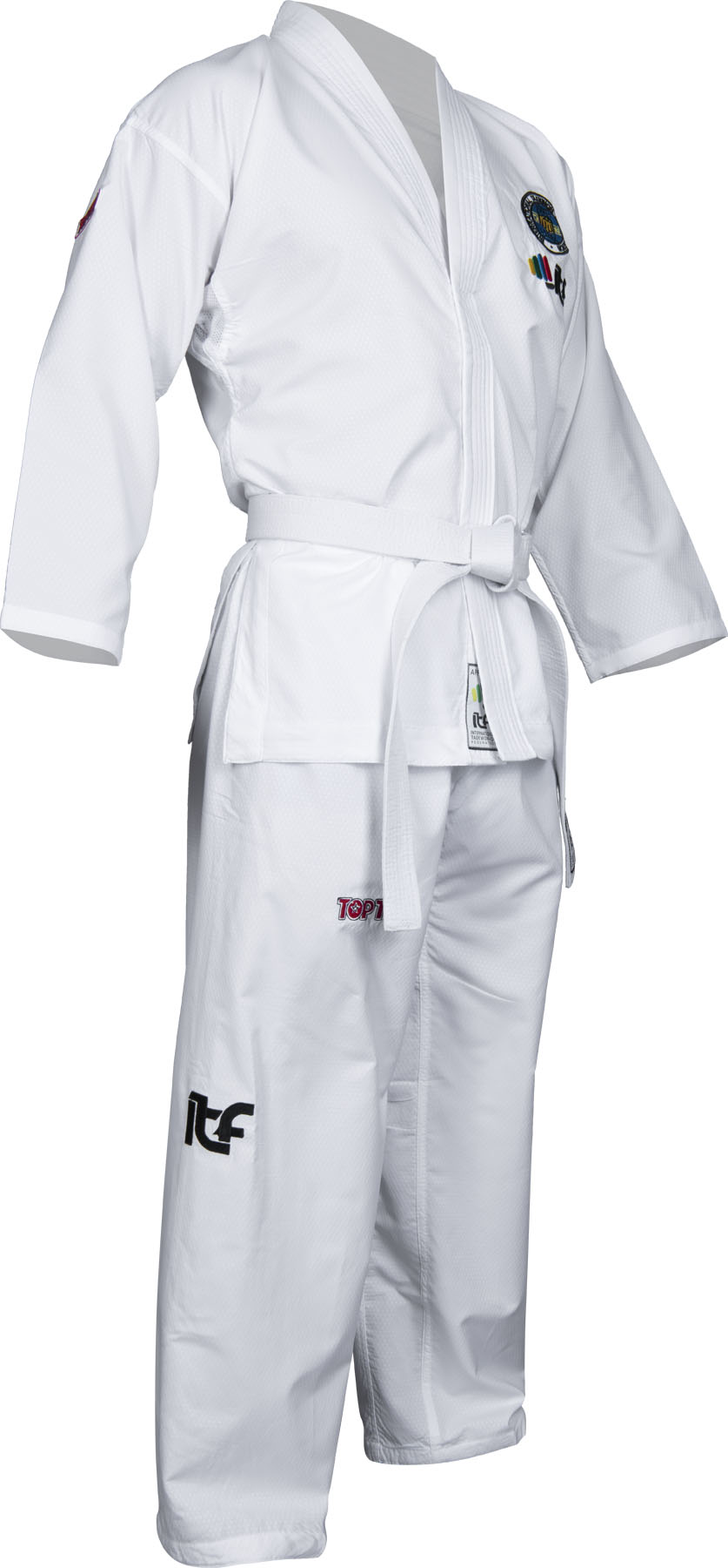 TOP TEN TaekwondDo Student Dobok “Diamond” (ITF approved) White 120 cm at Bytomic Trade and Wholesale