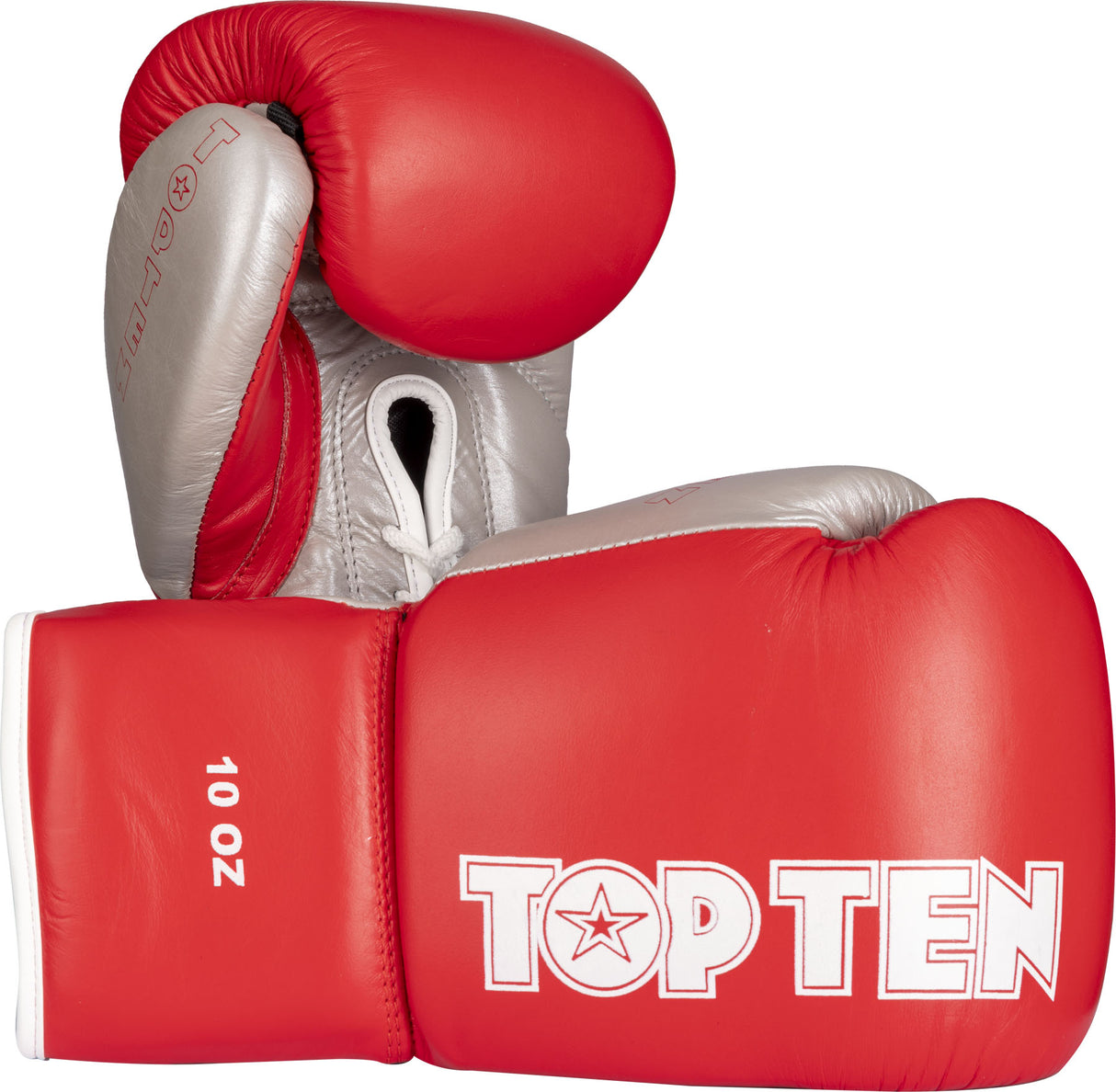 TOP TEN Boxing Gloves “Profi” 10 oz blackgold Red - Silver at Bytomic Trade and Wholesale