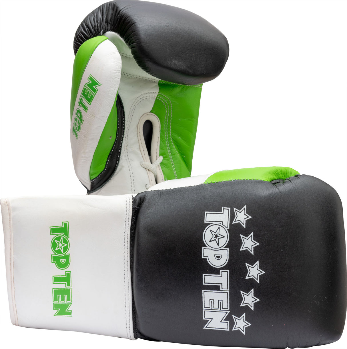 TOP TEN Boxing Gloves “Profi Tricolor” 8 oz blackgold Black - Green at Bytomic Trade and Wholesale