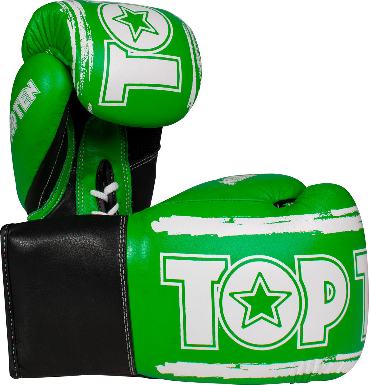 TOP TEN Boxing gloves “RoundUP” 16 oz blackyellow Green - White at Bytomic Trade and Wholesale