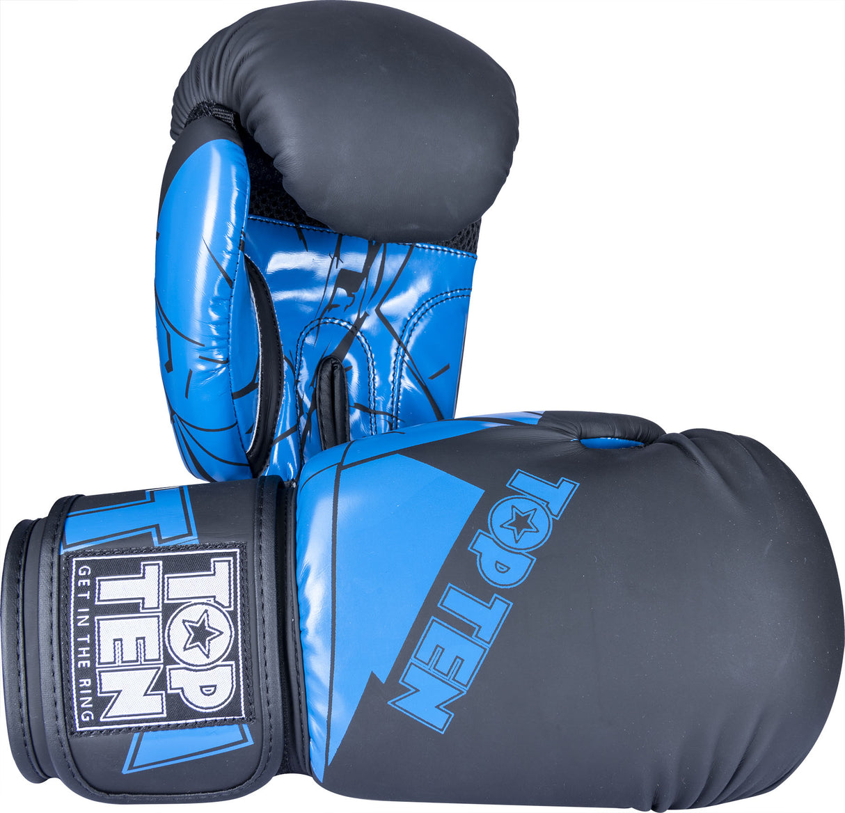 TOP TEN Boxing Gloves “The Splitter” 12 oz Black - Blue at Bytomic Trade and Wholesale