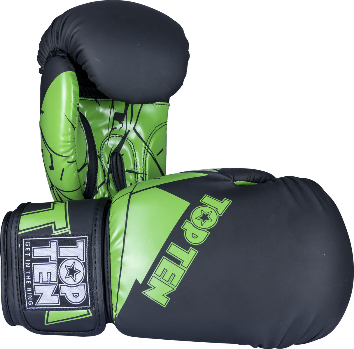 TOP TEN Boxing Gloves “The Splitter” 12 oz Black - Green at Bytomic Trade and Wholesale