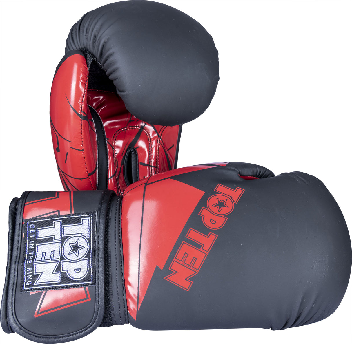 TOP TEN Boxing Gloves “The Splitter” 12 oz Black - Red at Bytomic Trade and Wholesale