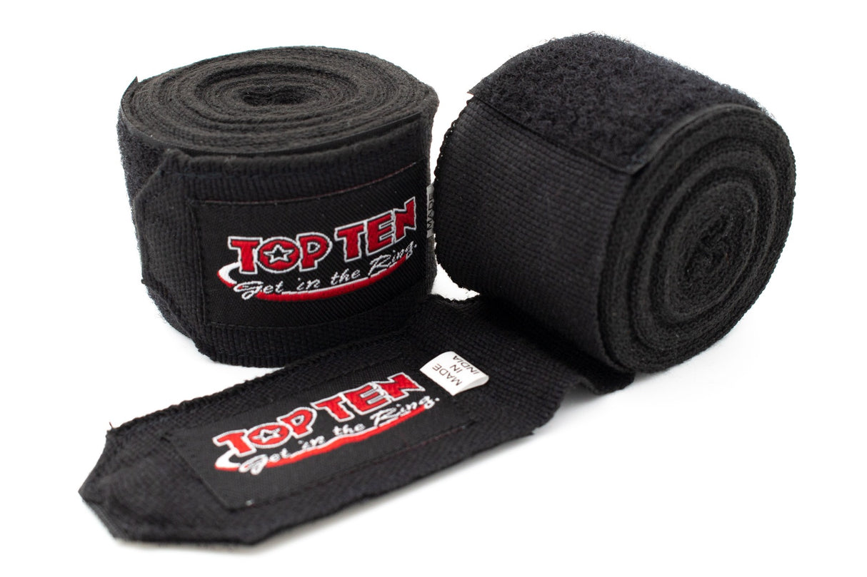 TOP TEN HandWrap elastic boxing bandage 5 cm x 450 cm Black at Bytomic Trade and Wholesale