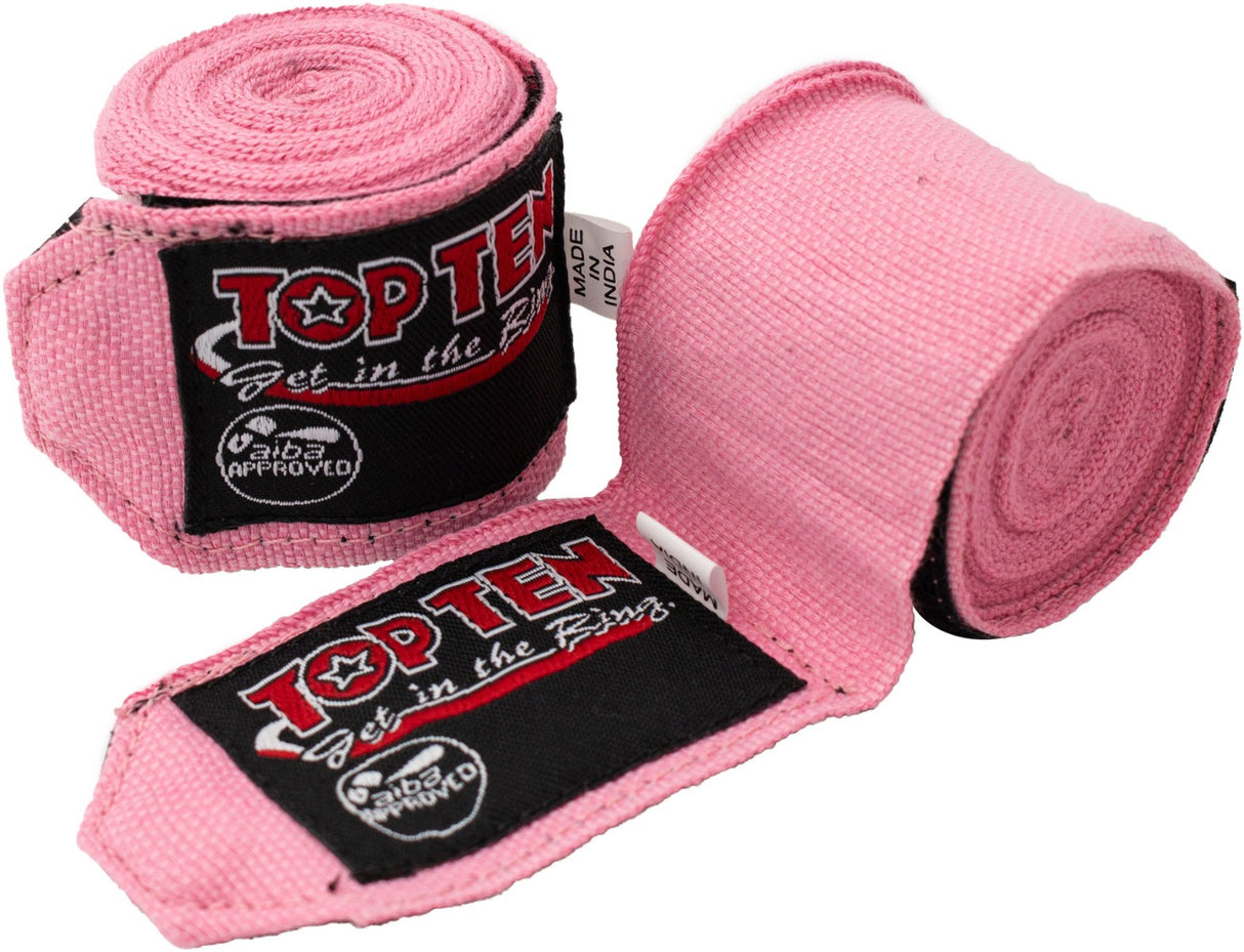 TOP TEN HandWrap elastic boxing bandage 5 cm x 450 cm Pink at Bytomic Trade and Wholesale