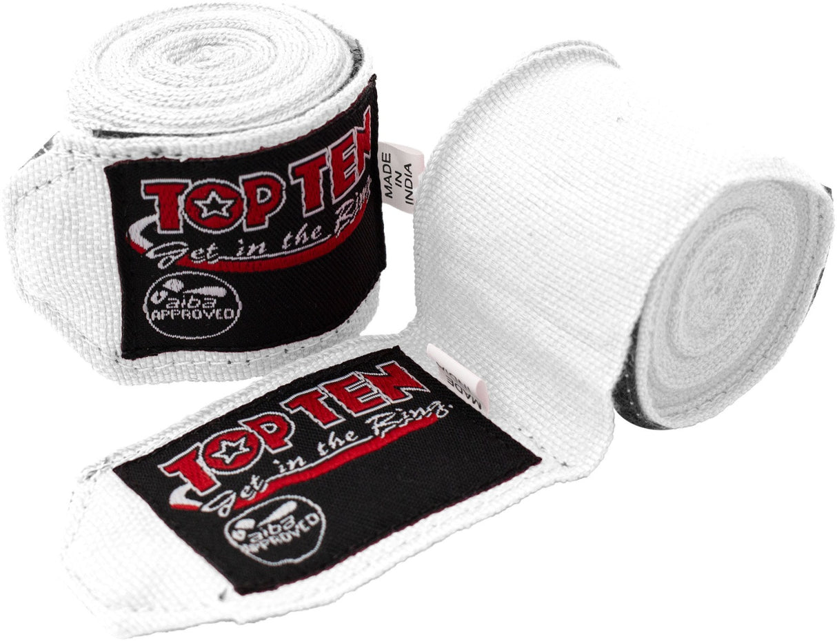 TOP TEN HandWrap elastic boxing bandage 5 cm x 450 cm White at Bytomic Trade and Wholesale