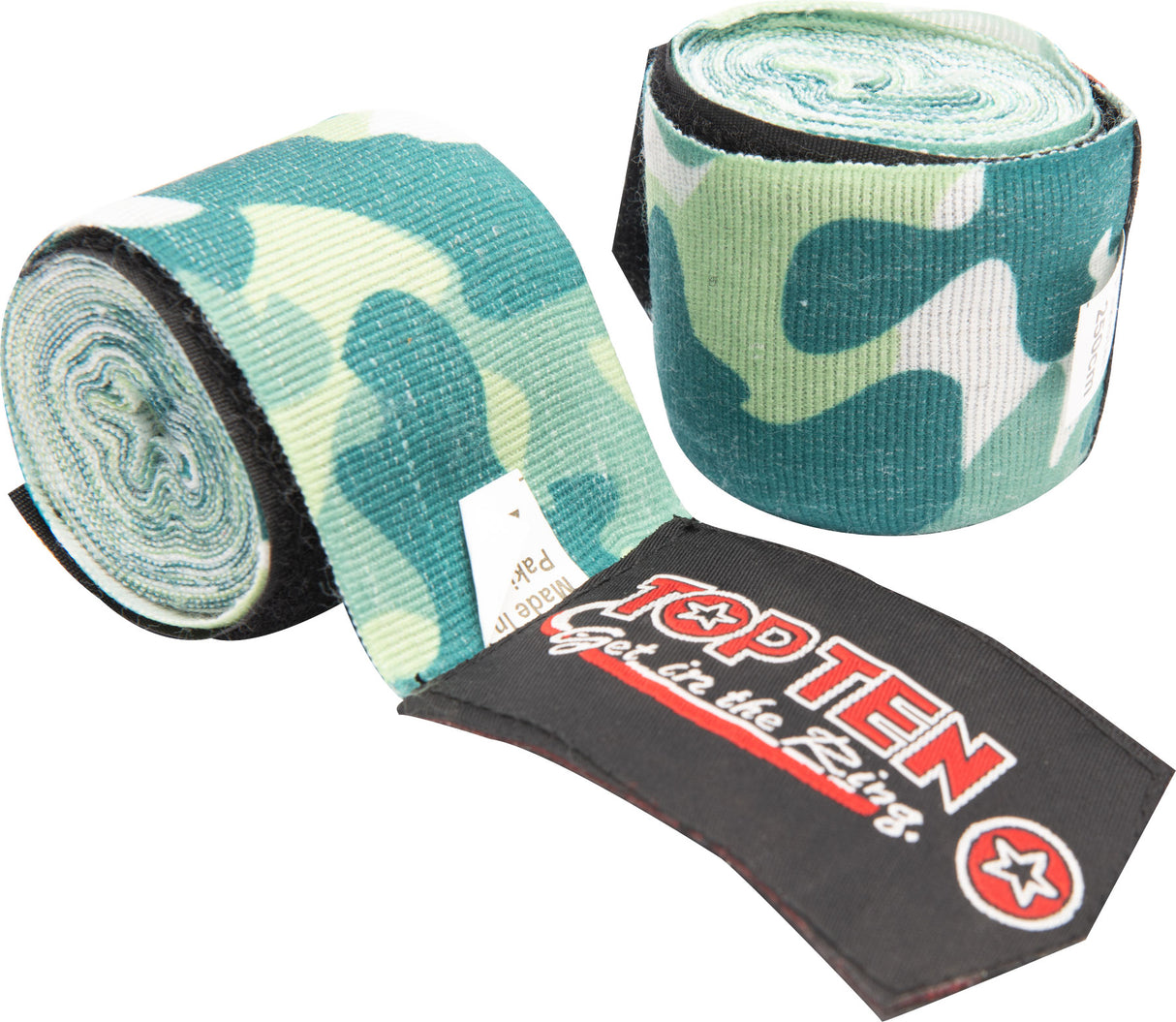 TOP TEN HandWrap elastic boxing bandage “Military” 5 cm x 250 cm camouflageblack Green at Bytomic Trade and Wholesale