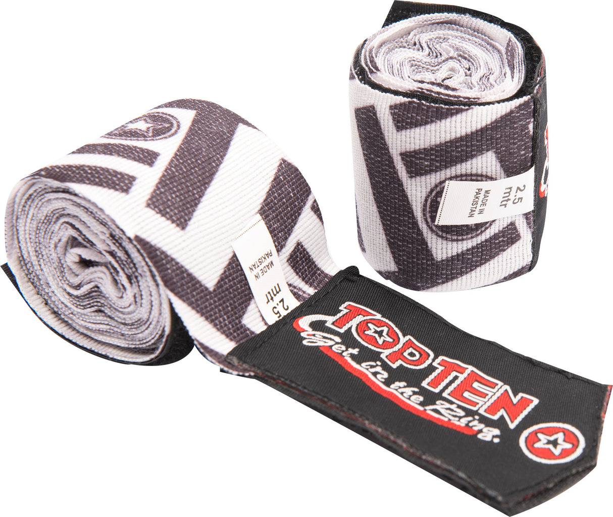 TOP TEN HandWrap elastic boxing bandage “Military” 5 cm x 250 cm camouflageblack White - Black at Bytomic Trade and Wholesale