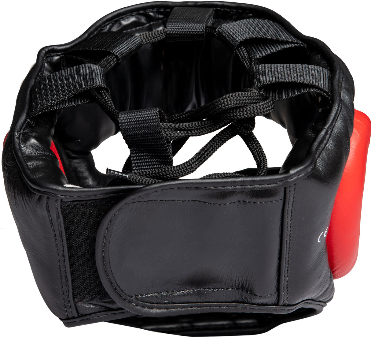 TOP TEN Head Guard for sparring with chin and cheekbone protection blackred at Bytomic Trade and Wholesale