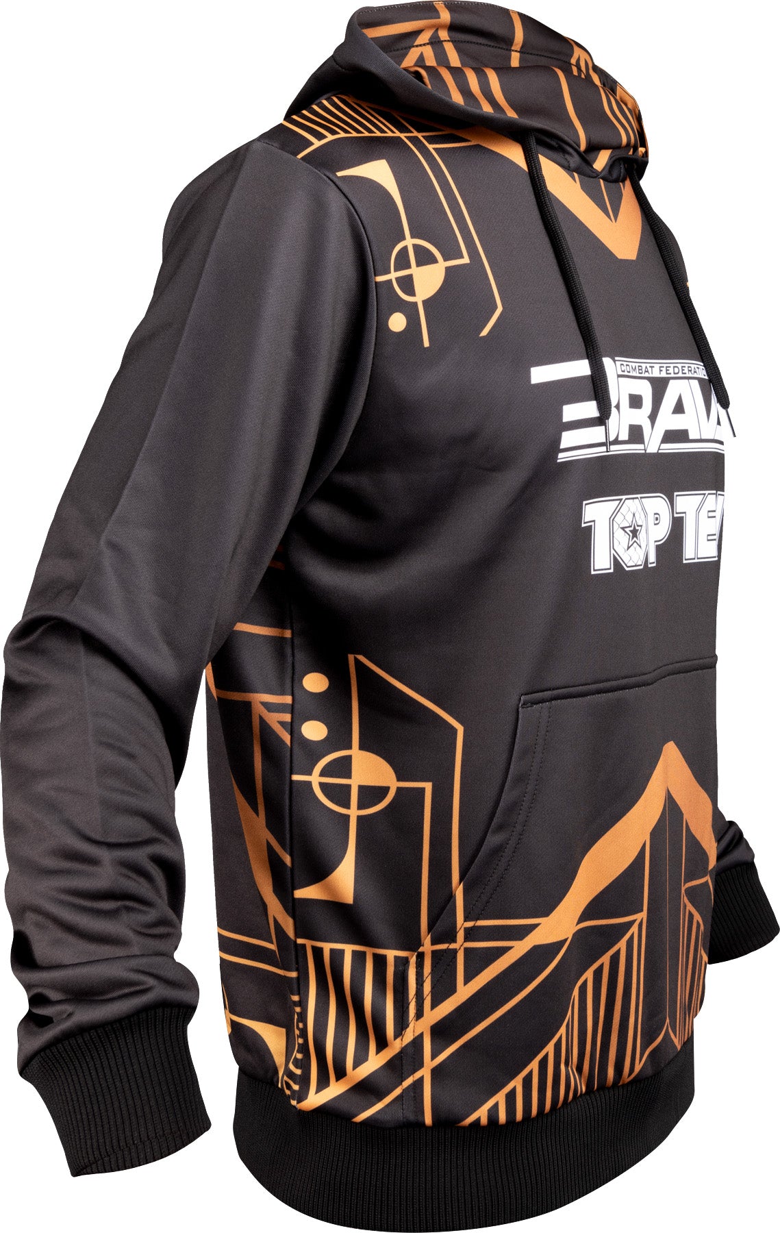 TOP TEN MMA Hoodie “BRAVE” blackgold at Bytomic Trade and Wholesale