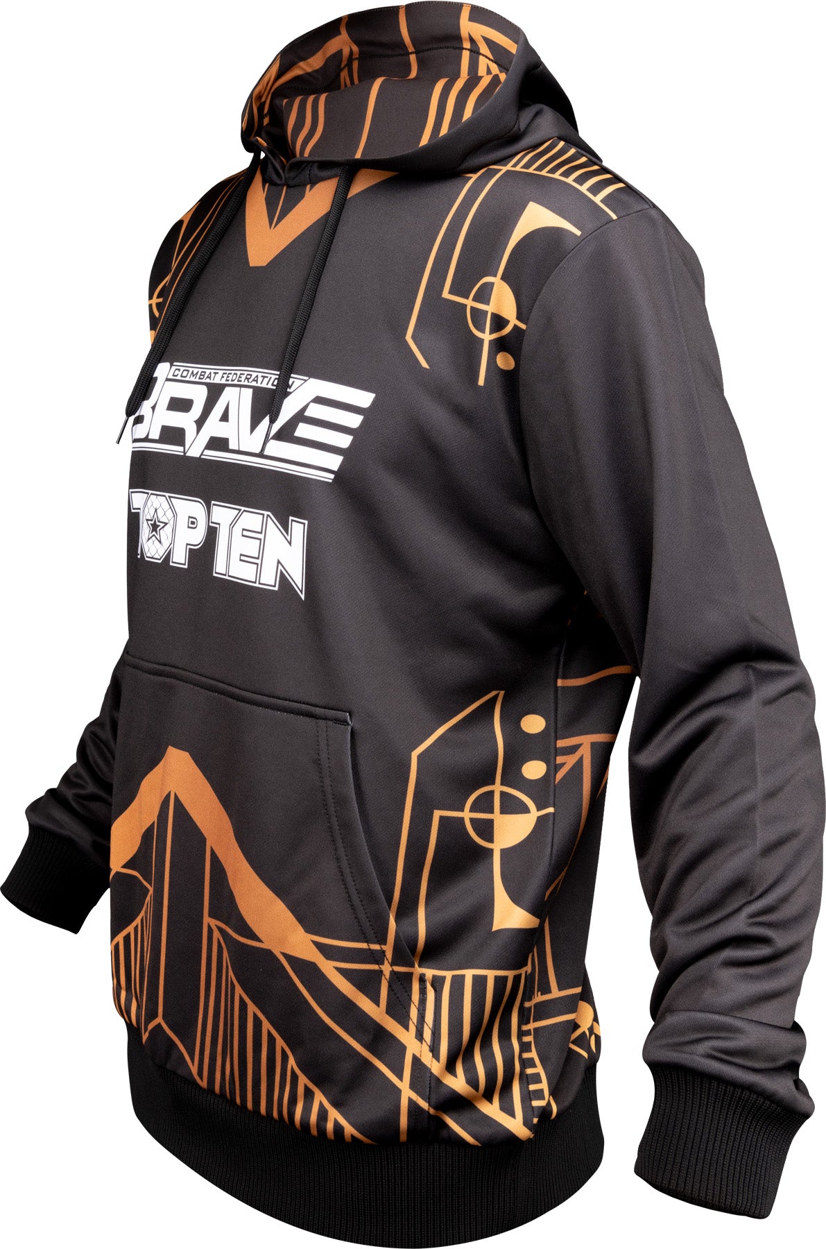 TOP TEN MMA Hoodie “BRAVE” blackgold at Bytomic Trade and Wholesale