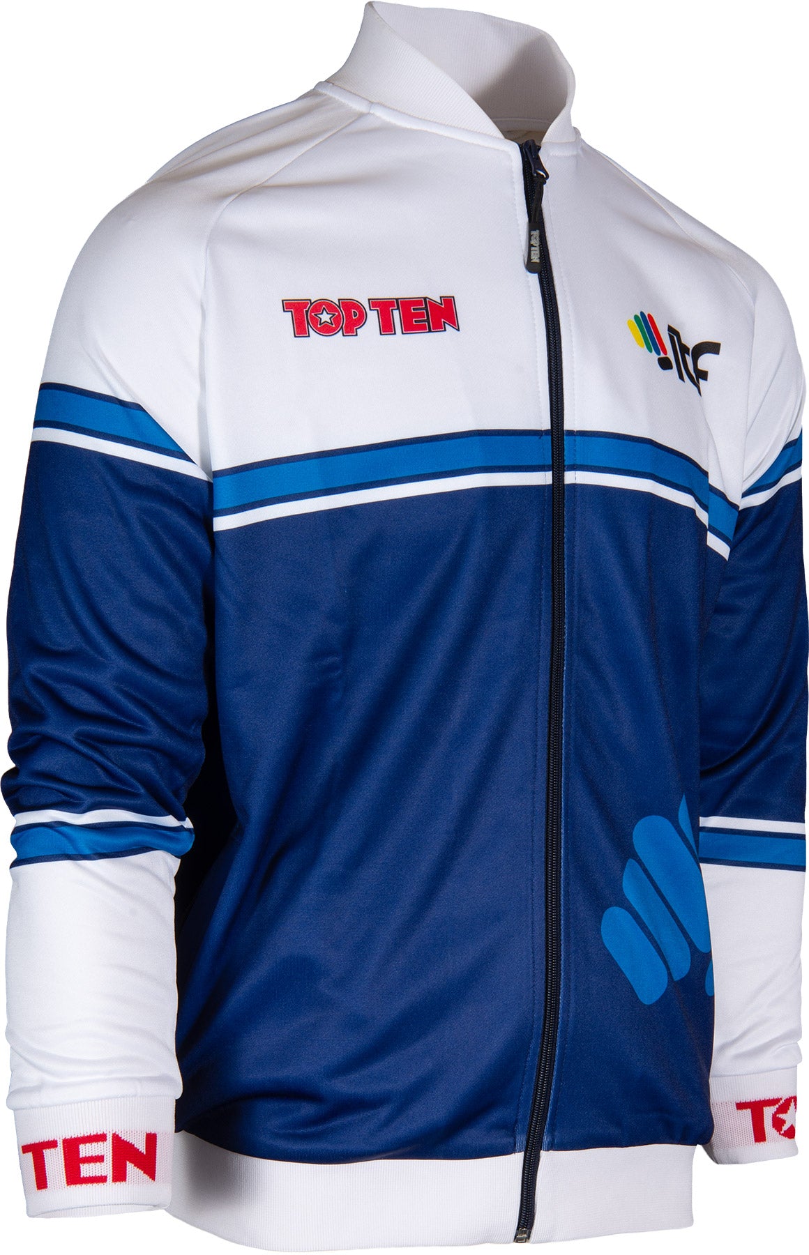 TOP TEN Training jacket “ITF Synergy” whiteblue at Bytomic Trade and Wholesale