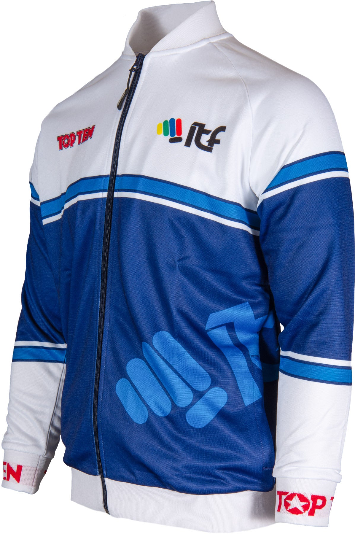 TOP TEN Training jacket “ITF Synergy” whiteblue at Bytomic Trade and Wholesale
