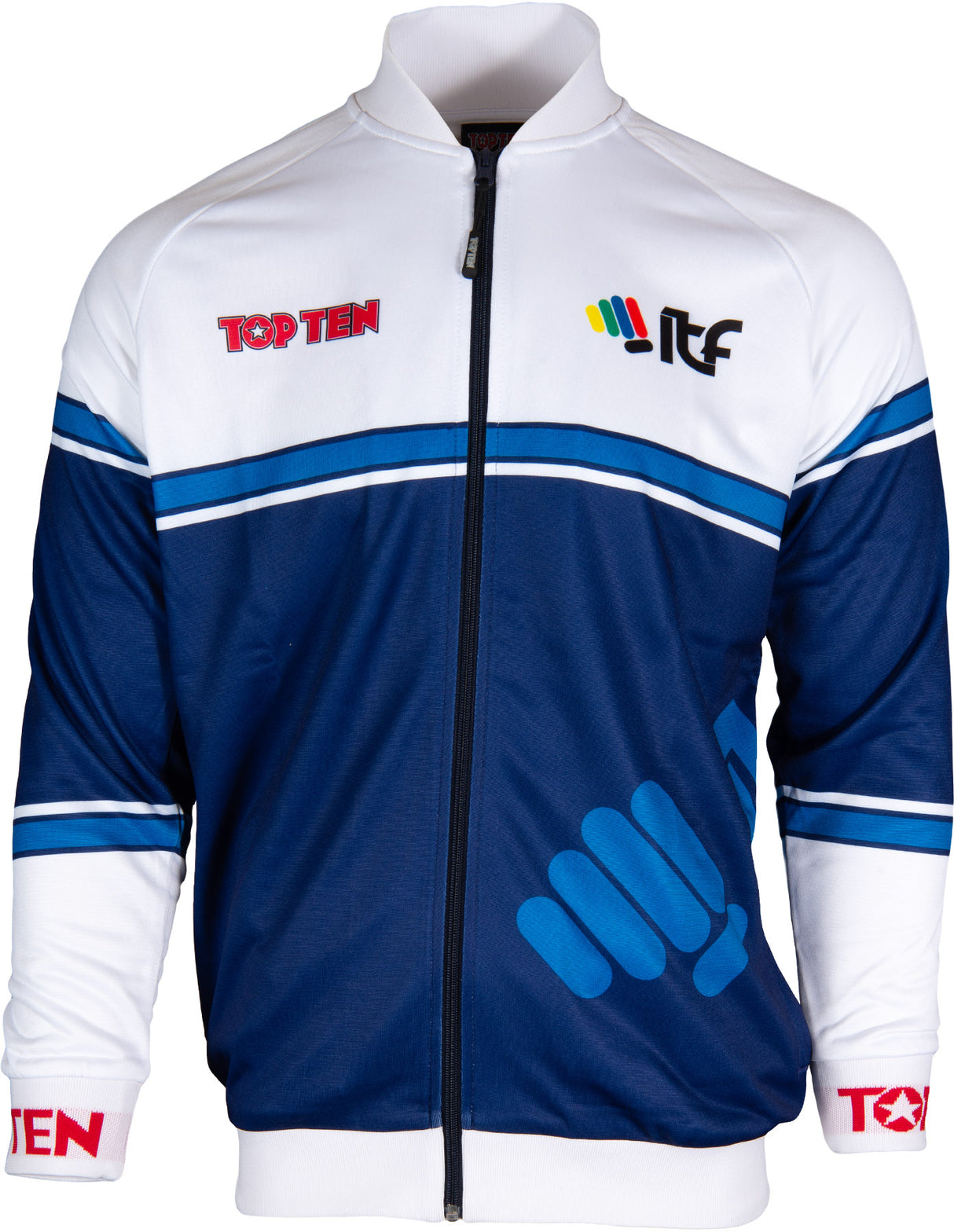 TOP TEN Training jacket “ITF Synergy” whiteblue White - Blue L at Bytomic Trade and Wholesale