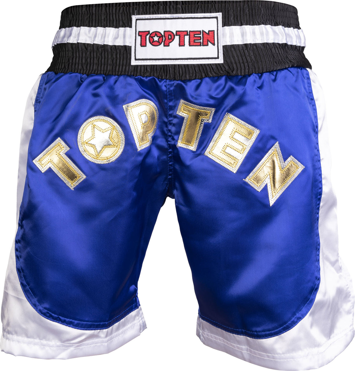 TOP TEN Kickboxing shorts “Kick Light” = bluewhite Blue - White 150 cm XS at Bytomic Trade and Wholesale