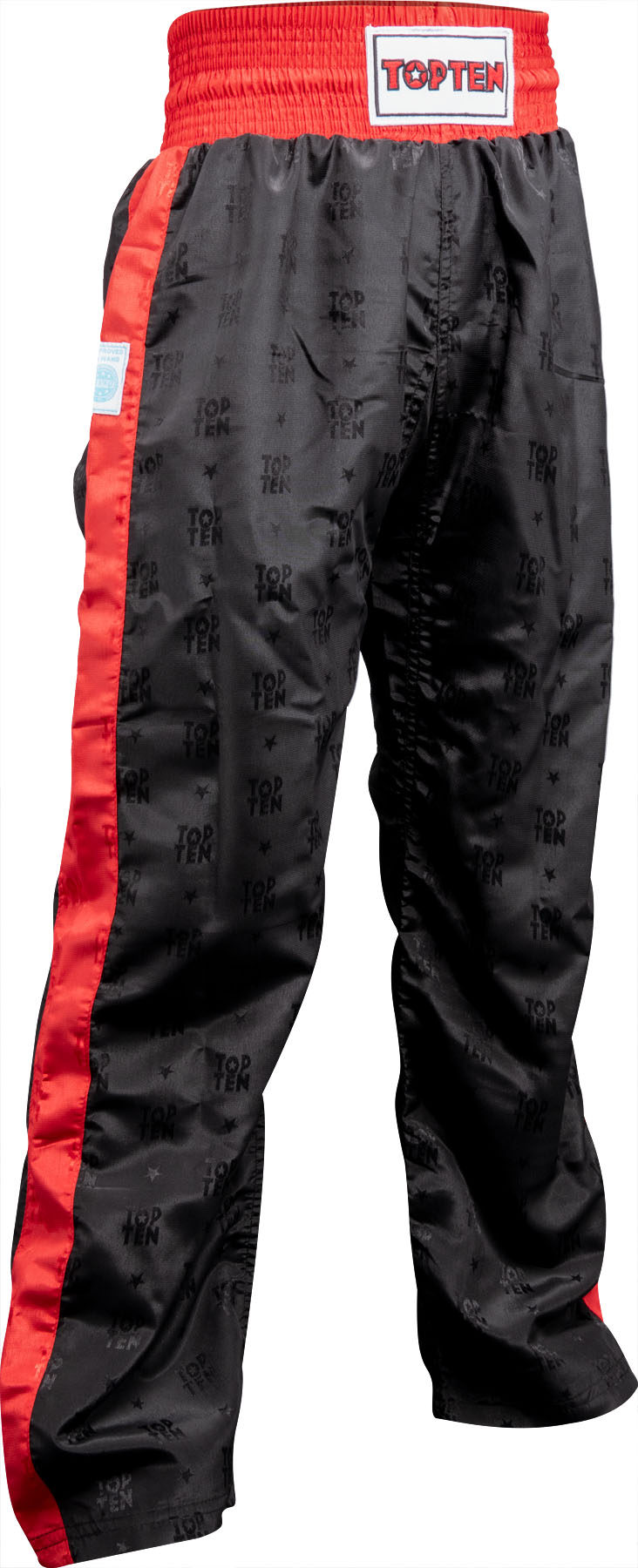 TOP TEN Kickboxing pants “Classic” = blackblack Black - Red 200 cm at Bytomic Trade and Wholesale