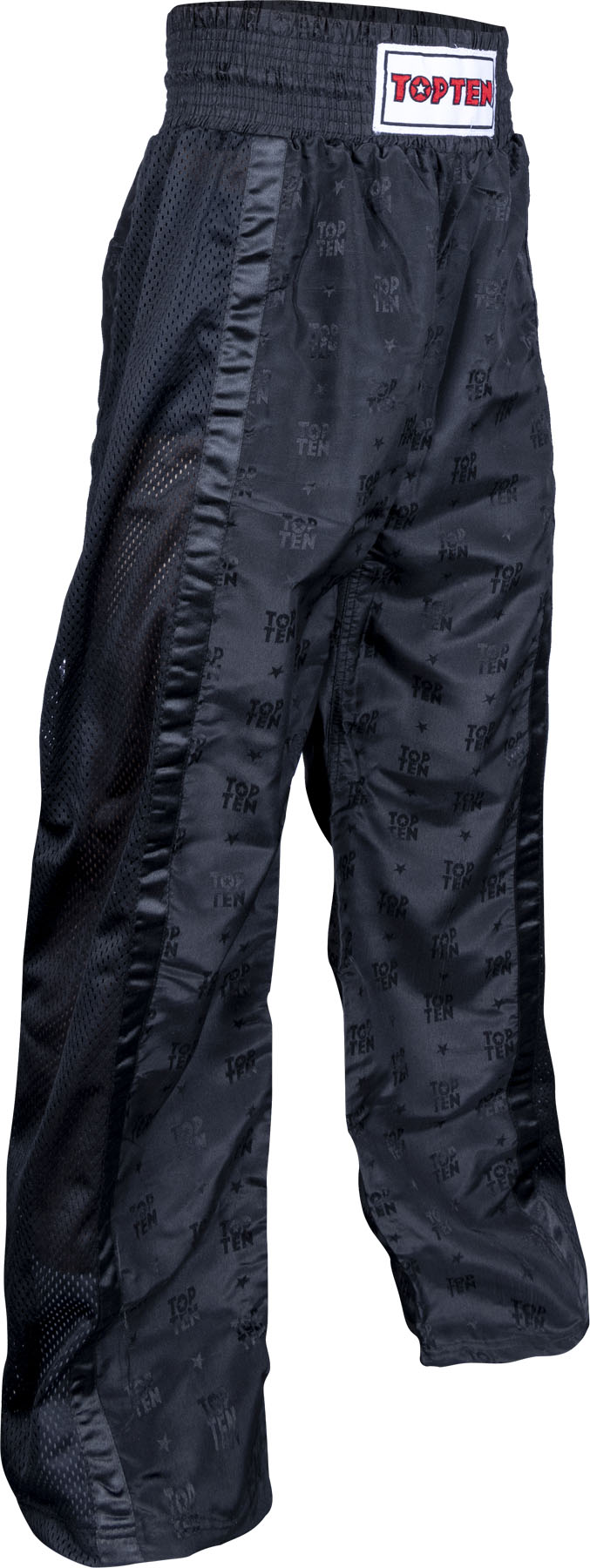 TOP TEN Kickboxing pants “Mesh” for Kids XXS = blackblack Black - Black 130 cm 130 at Bytomic Trade and Wholesale