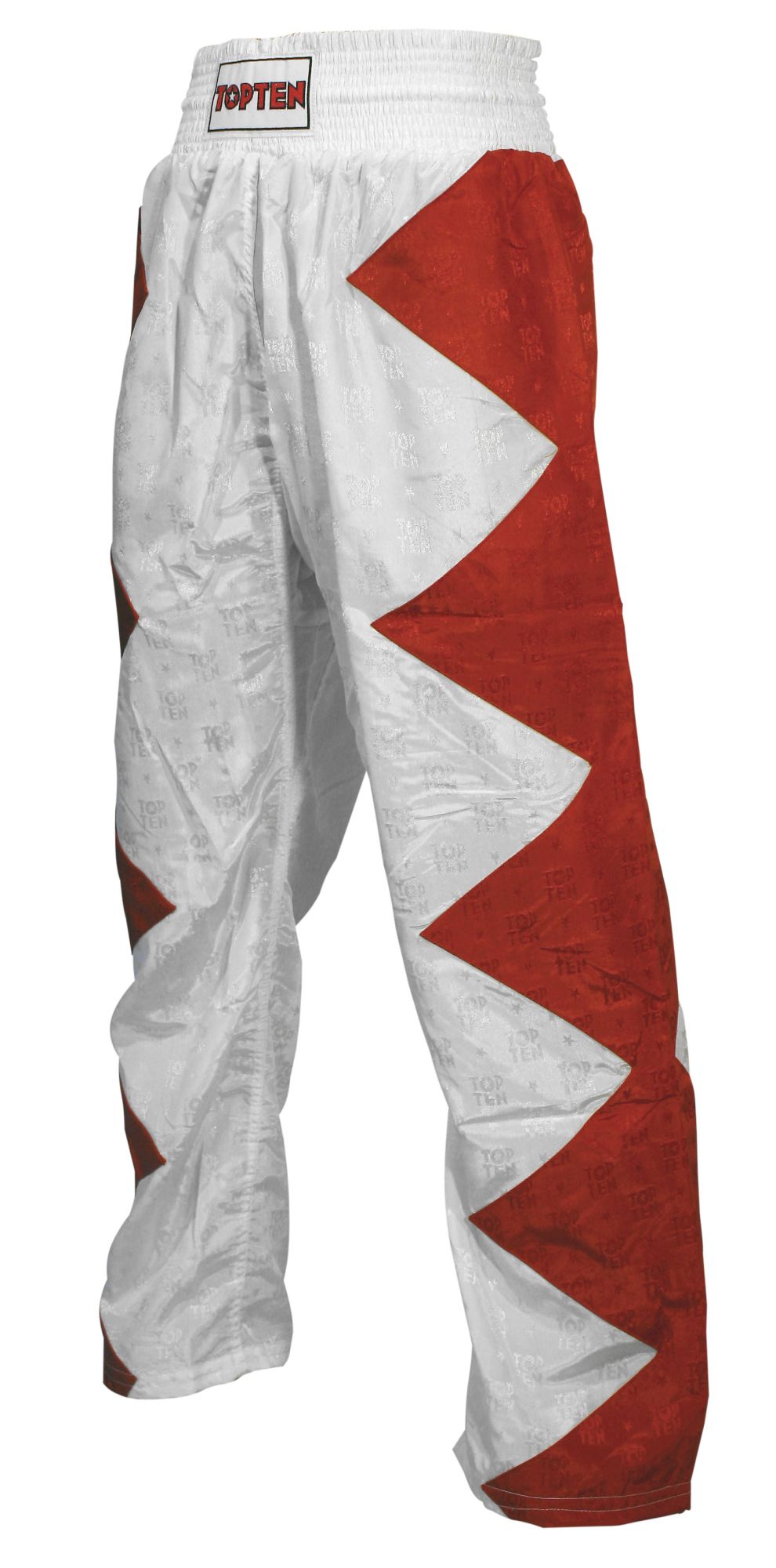 TOP TEN Kickboxing pants “Champ” = redwhite Red - White 200 cm XXL at Bytomic Trade and Wholesale