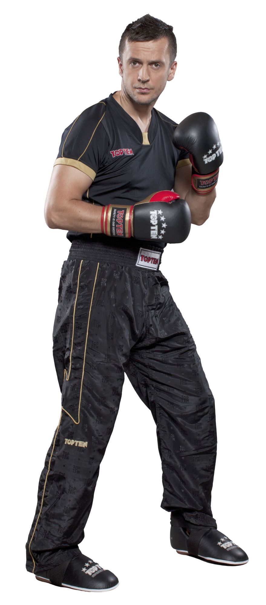 TOP TEN Kickboxing pants = blackgold Black - Gold 190 cm XL at Bytomic Trade and Wholesale