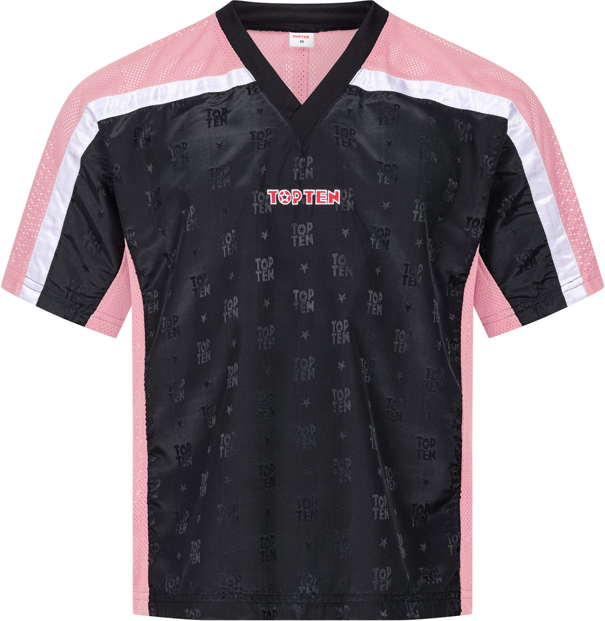 TOP TEN TShirt for kickboxing “Mesh” blackblack with WAKO label Black - Pink 130 cm 130 at Bytomic Trade and Wholesale