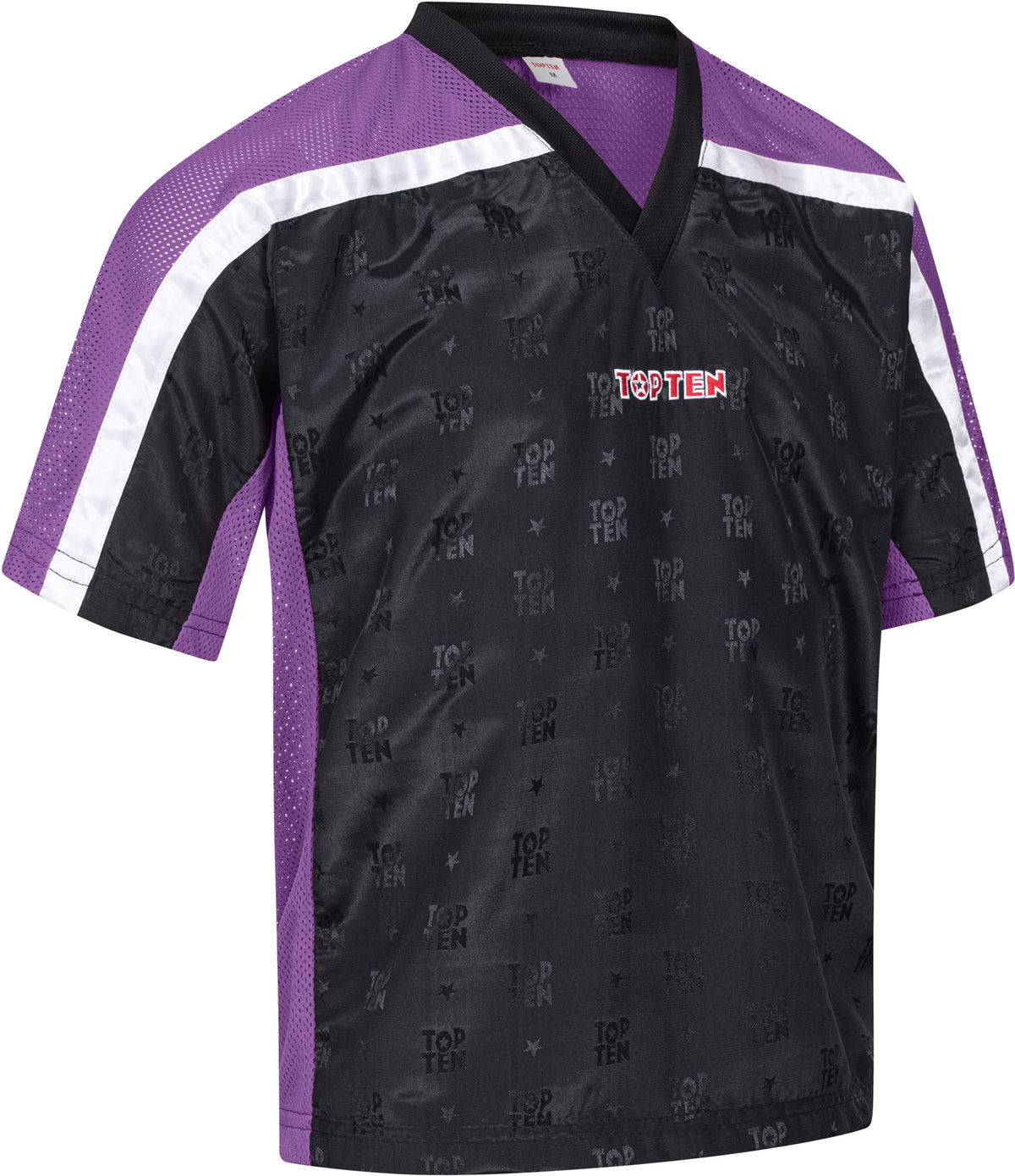 TOP TEN TShirt for kickboxing “Mesh” blackblack with WAKO label at Bytomic Trade and Wholesale