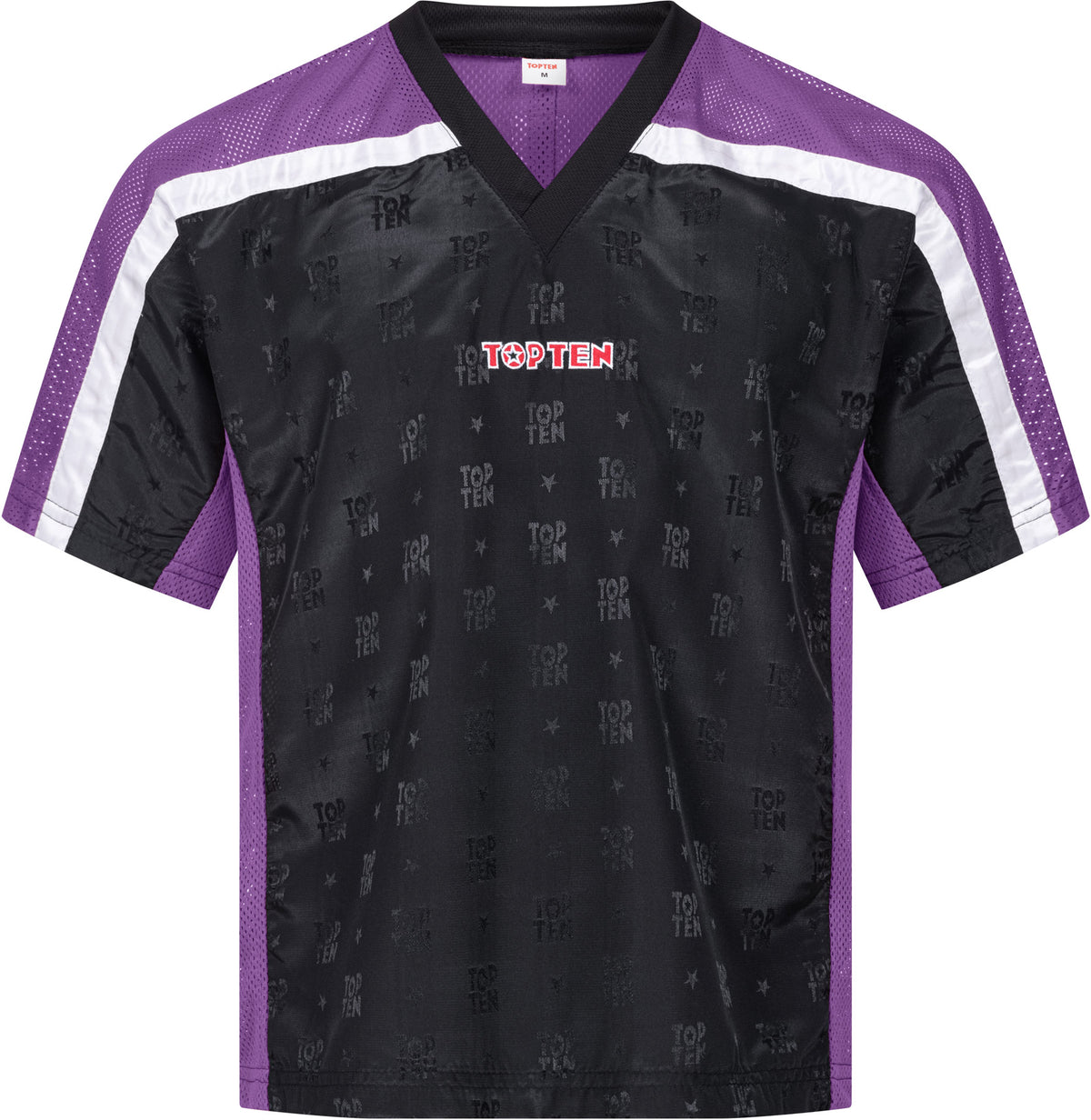 TOP TEN TShirt for kickboxing “Mesh” blackblack with WAKO label Black - Purple 130 cm 130 at Bytomic Trade and Wholesale