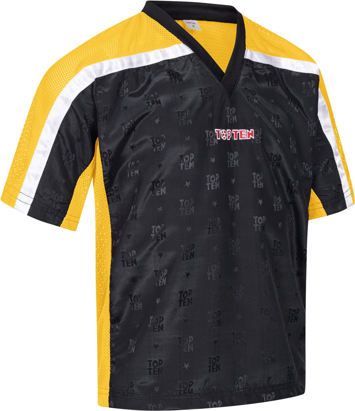 TOP TEN TShirt for kickboxing “Mesh” blackblack with WAKO label at Bytomic Trade and Wholesale