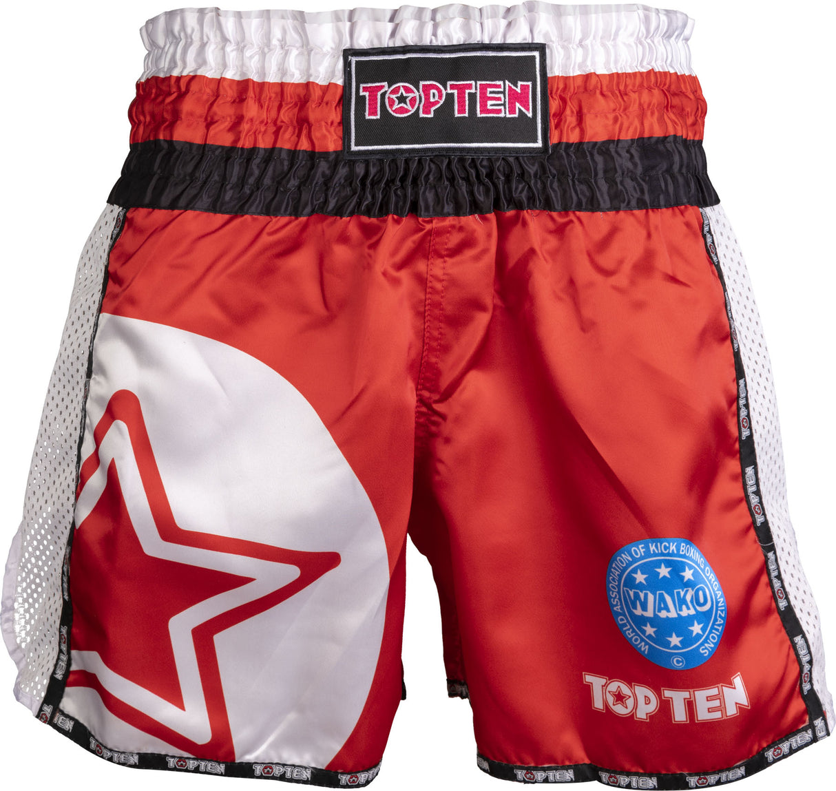 TOP TEN KickboxShorts TOP TEN “WAKO Star” Red S at Bytomic Trade and Wholesale
