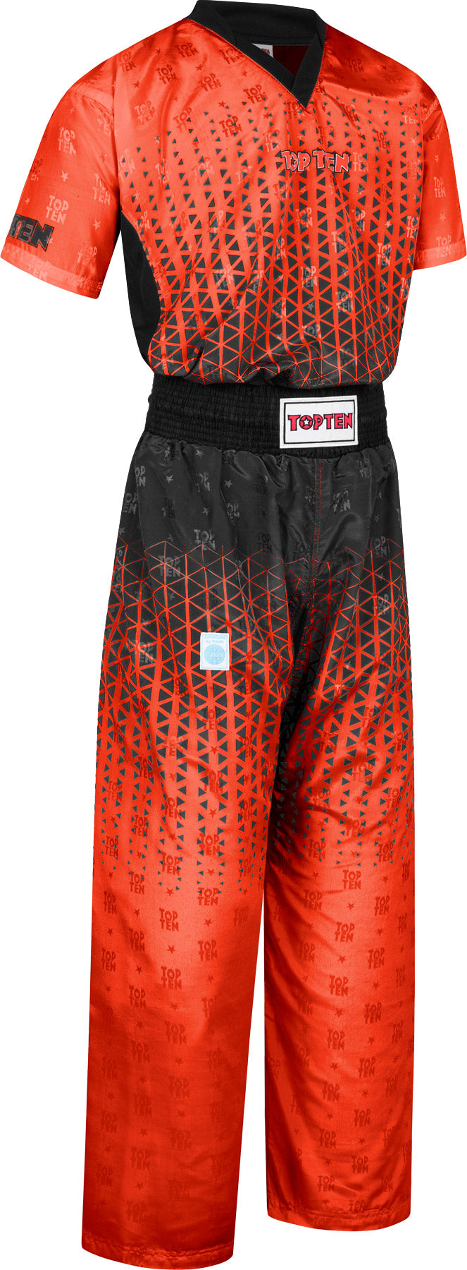 TOP TEN Kickboxing uniform “Grafic” blueblack Red - Black XXL at Bytomic Trade and Wholesale