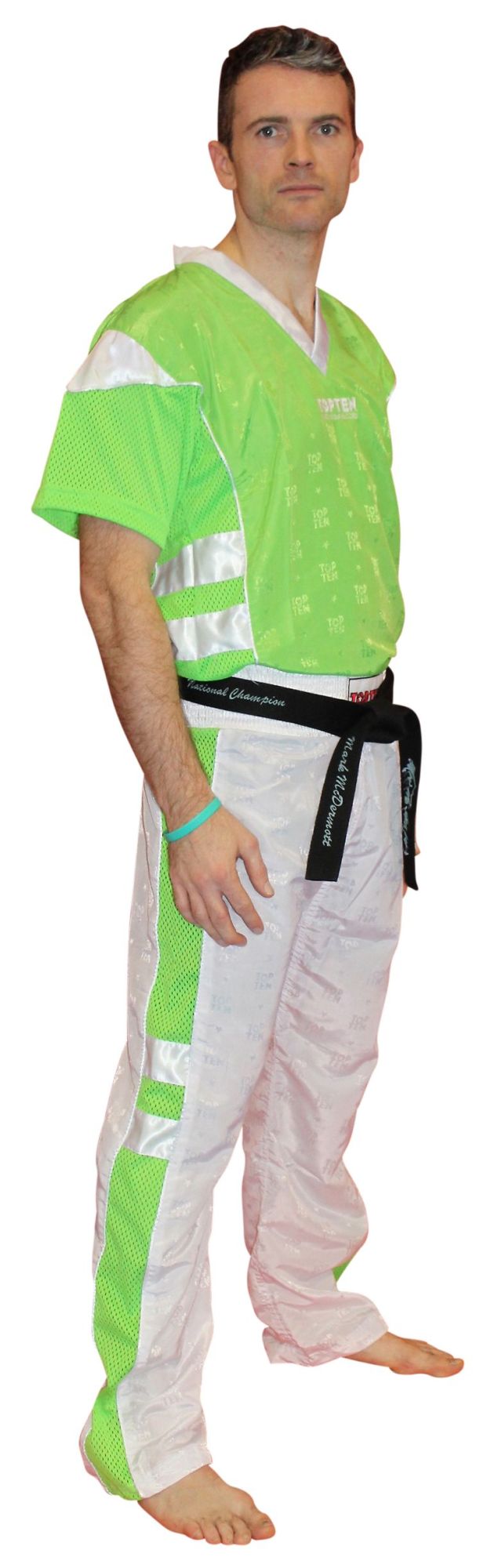 TOP TEN Kickboxing uniform “NEON Limited” = whitegreen White - Green 190 cm XL at Bytomic Trade and Wholesale