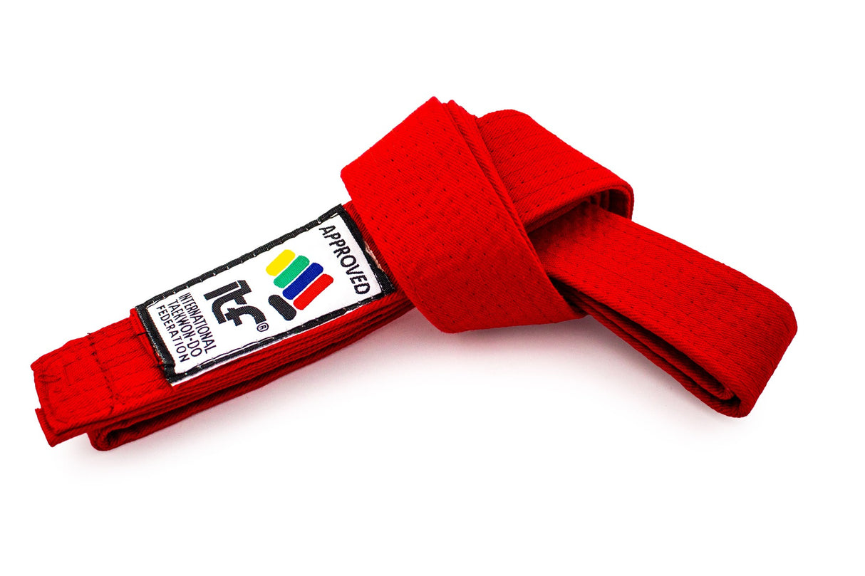 TOP TEN TaekwonDo belt “ITF” Red 150 cm at Bytomic Trade and Wholesale
