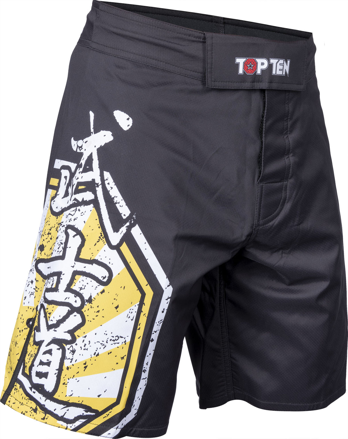 TOP TEN MMA MMAShorts “Sunrise” = blackblue Black - Yellow 190 cm XL at Bytomic Trade and Wholesale