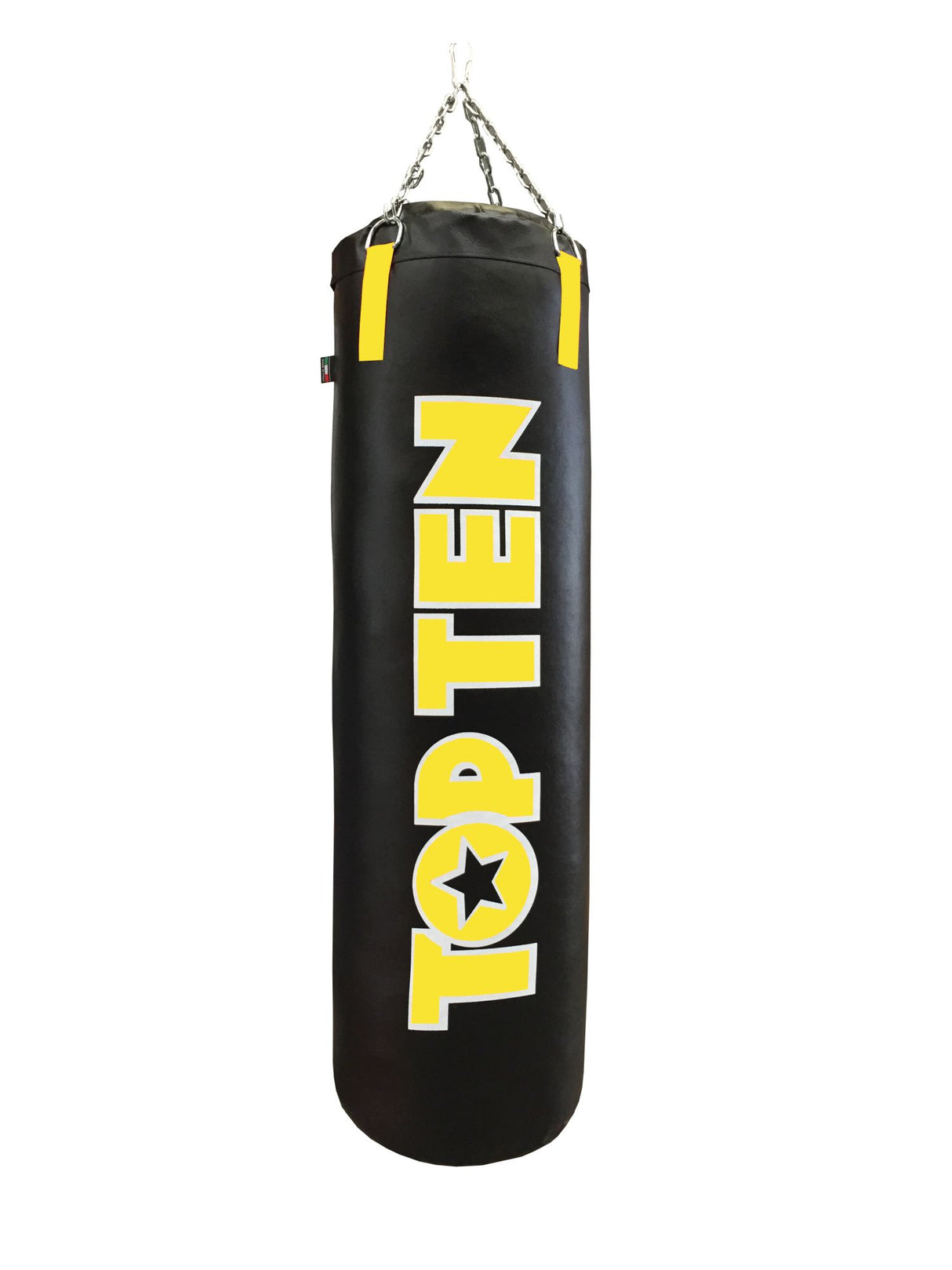 TOP TEN Punching bag Heavy Bag “TOP TEN” (filled) blackred Black - Yellow 120 cm at Bytomic Trade and Wholesale