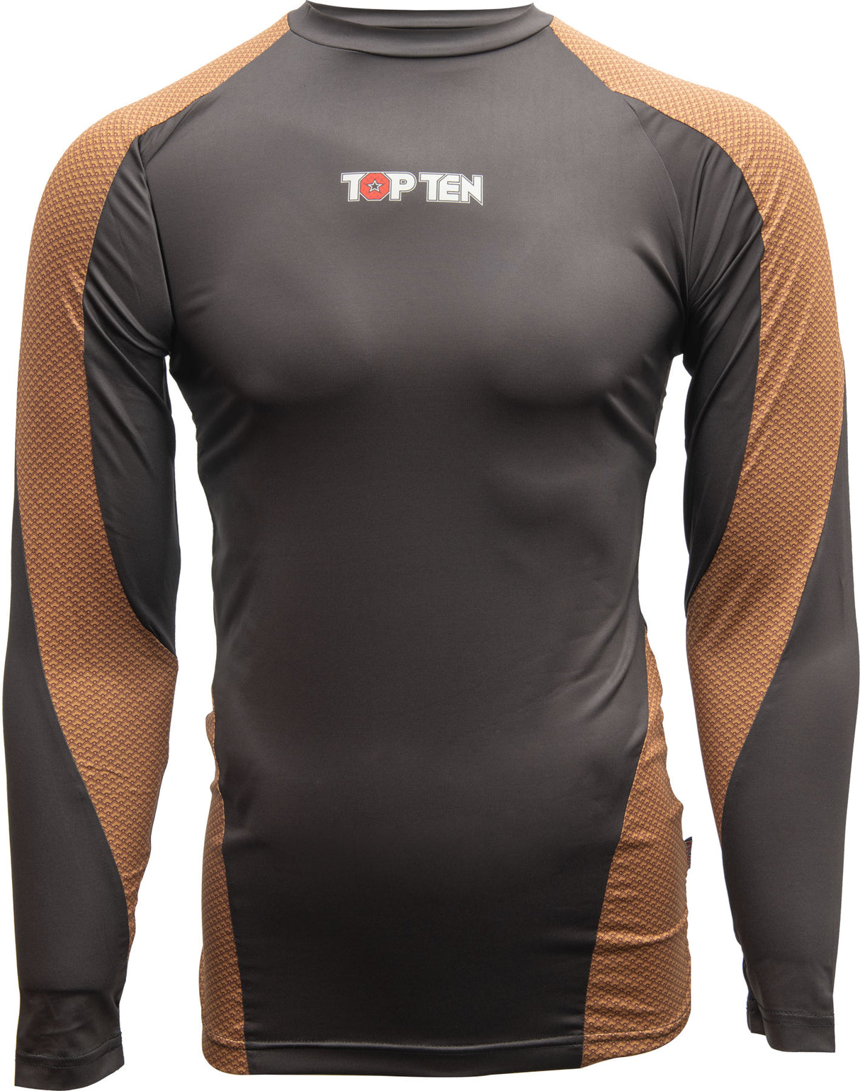 TOP TEN MMA Rash Guard “Budo” long sleeve blackgold Black - Gold XL at Bytomic Trade and Wholesale