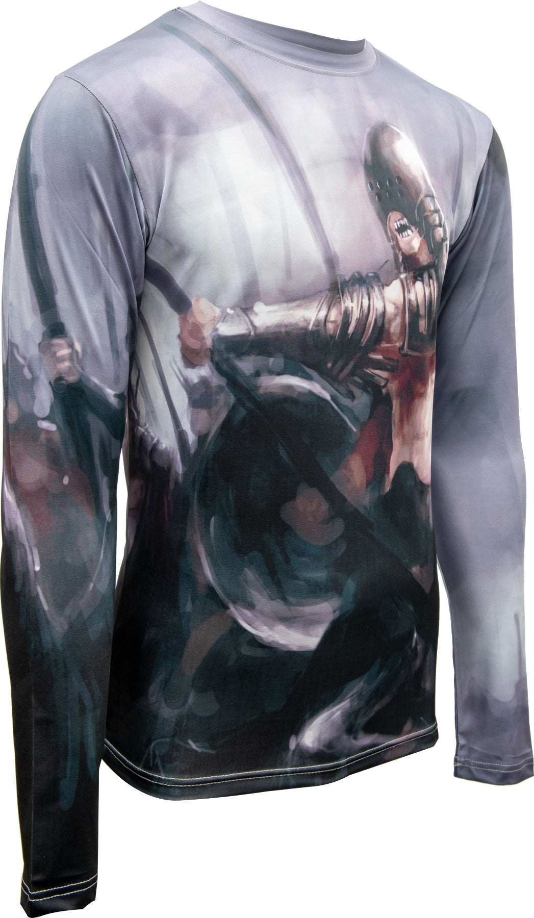 TOP TEN MMA Rash Guard with motif “Warrior” long sleeve blackpurple at Bytomic Trade and Wholesale