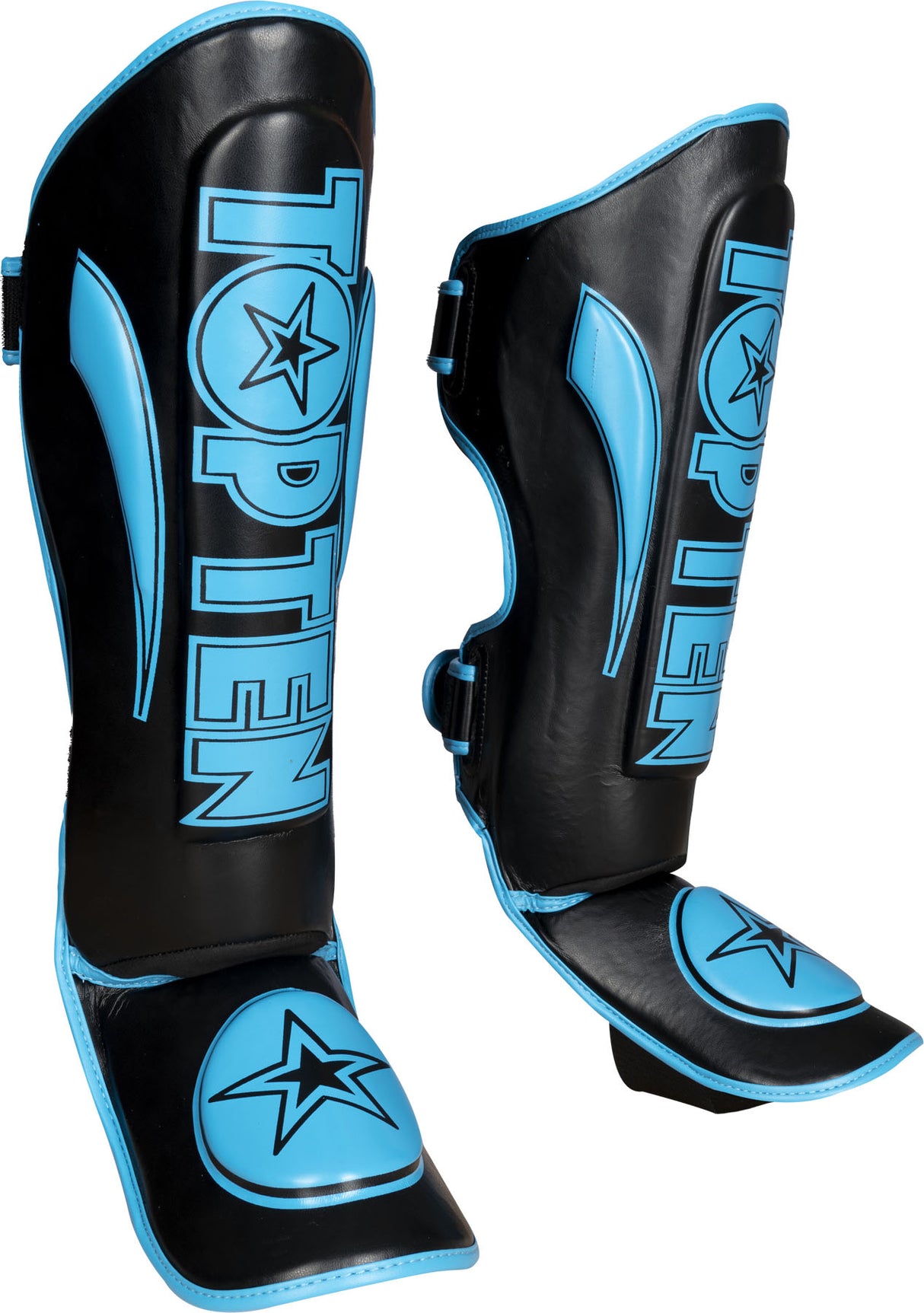 TOP TEN Shin and Instep Guard "Star Light“ blackblack Black - Blue XL at Bytomic Trade and Wholesale