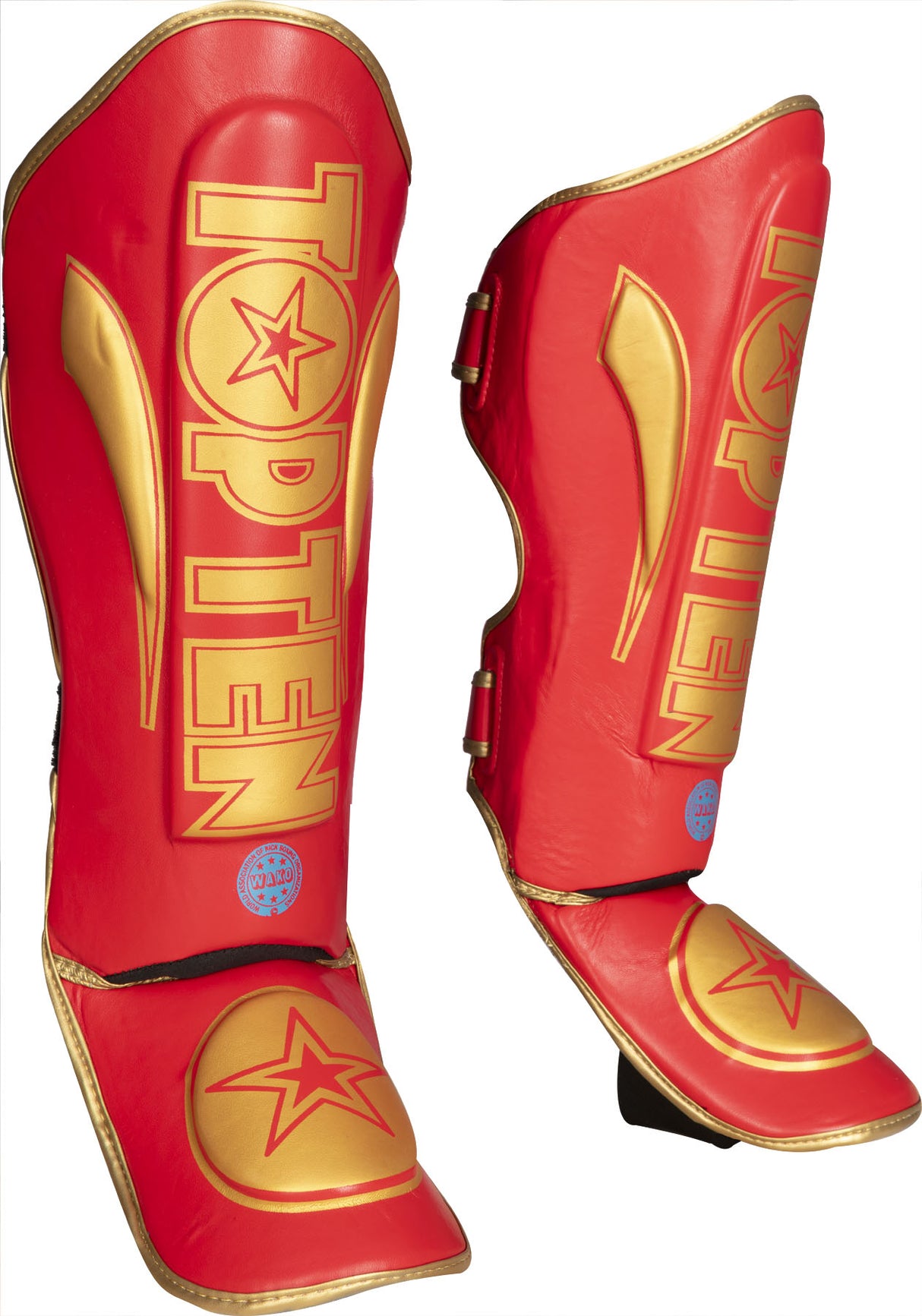 TOP TEN Shin and Instep Guard “Star Light WAKO” bluegold Red - Gold S at Bytomic Trade and Wholesale