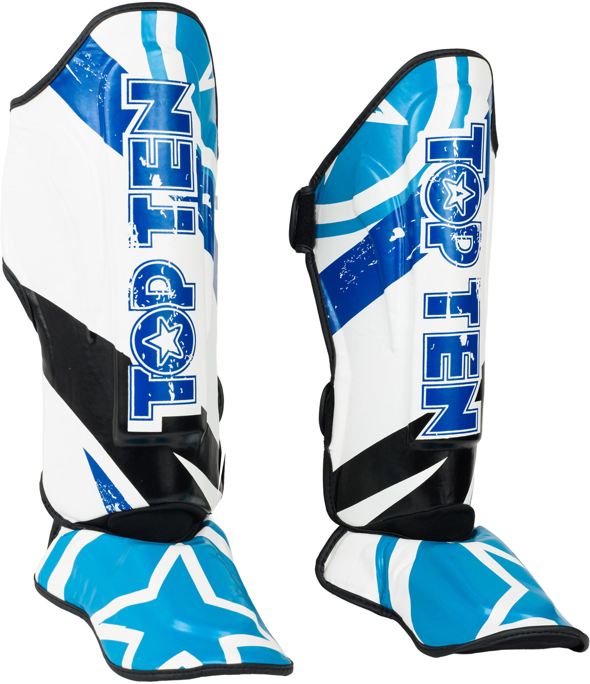 TOP TEN Shin and Instep Guard “Urban Arts” bluewhite Blue - White L at Bytomic Trade and Wholesale