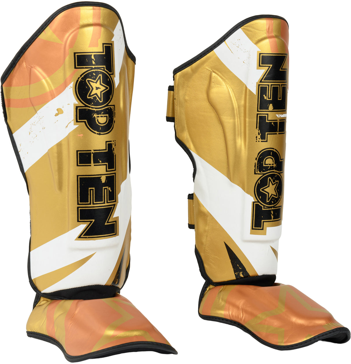 TOP TEN Shin and Instep Guard “Urban Arts” bluewhite Gold - White XL at Bytomic Trade and Wholesale