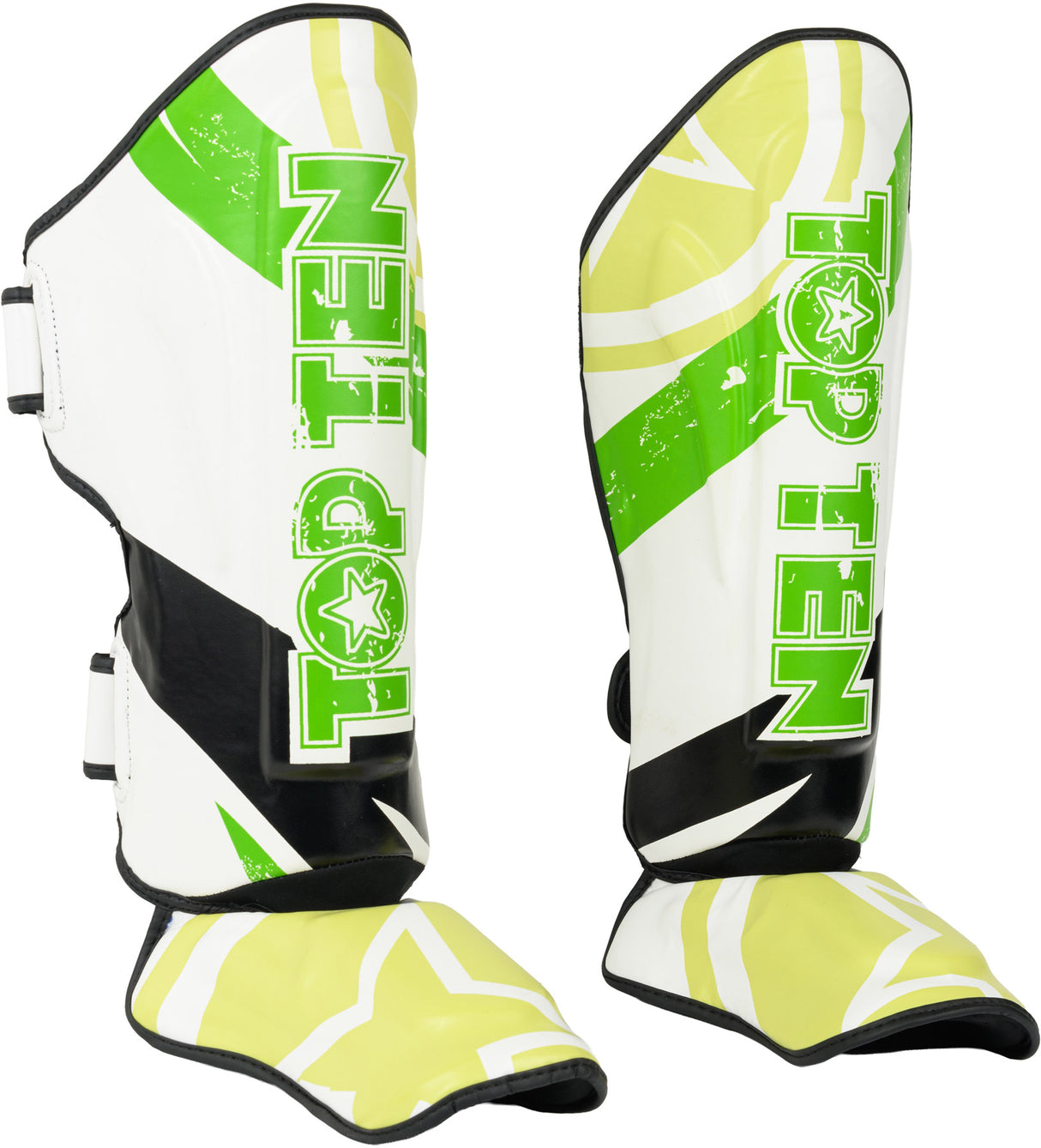 TOP TEN Shin and Instep Guard “Urban Arts” bluewhite Green - White XL at Bytomic Trade and Wholesale