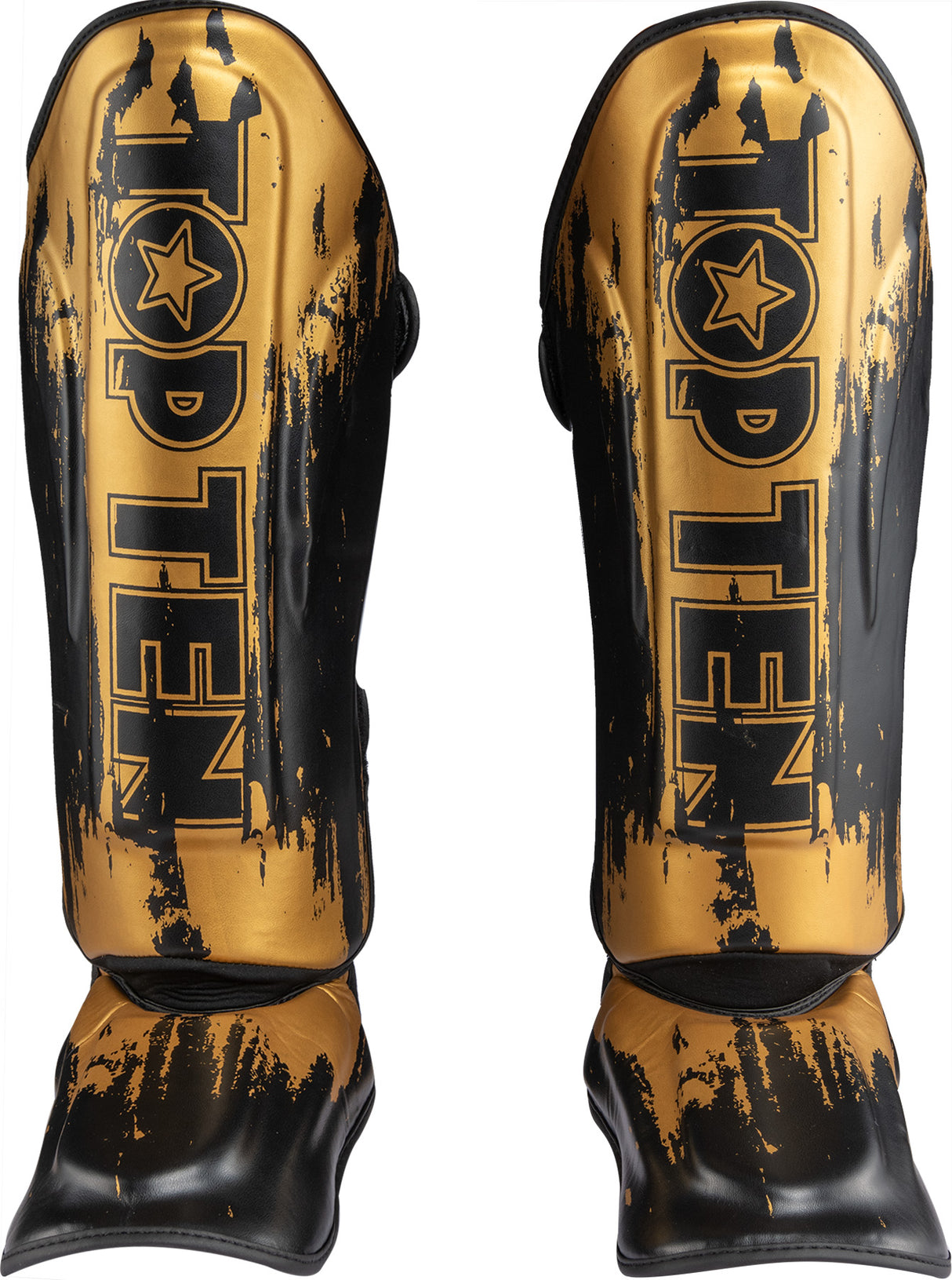 TOP TEN Shin and Instep Guard “Power Ink” Gold - Black XL at Bytomic Trade and Wholesale