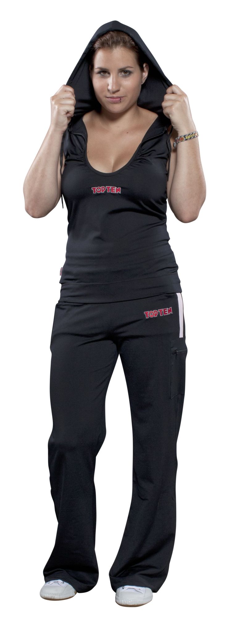 TOP TEN Sleeveless hoodie for women with a low neckline at Bytomic Trade and Wholesale