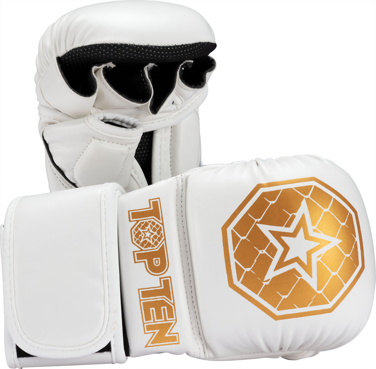 TOP TEN MMA MMA sparring gloves “Contender” White - Gold L at Bytomic Trade and Wholesale