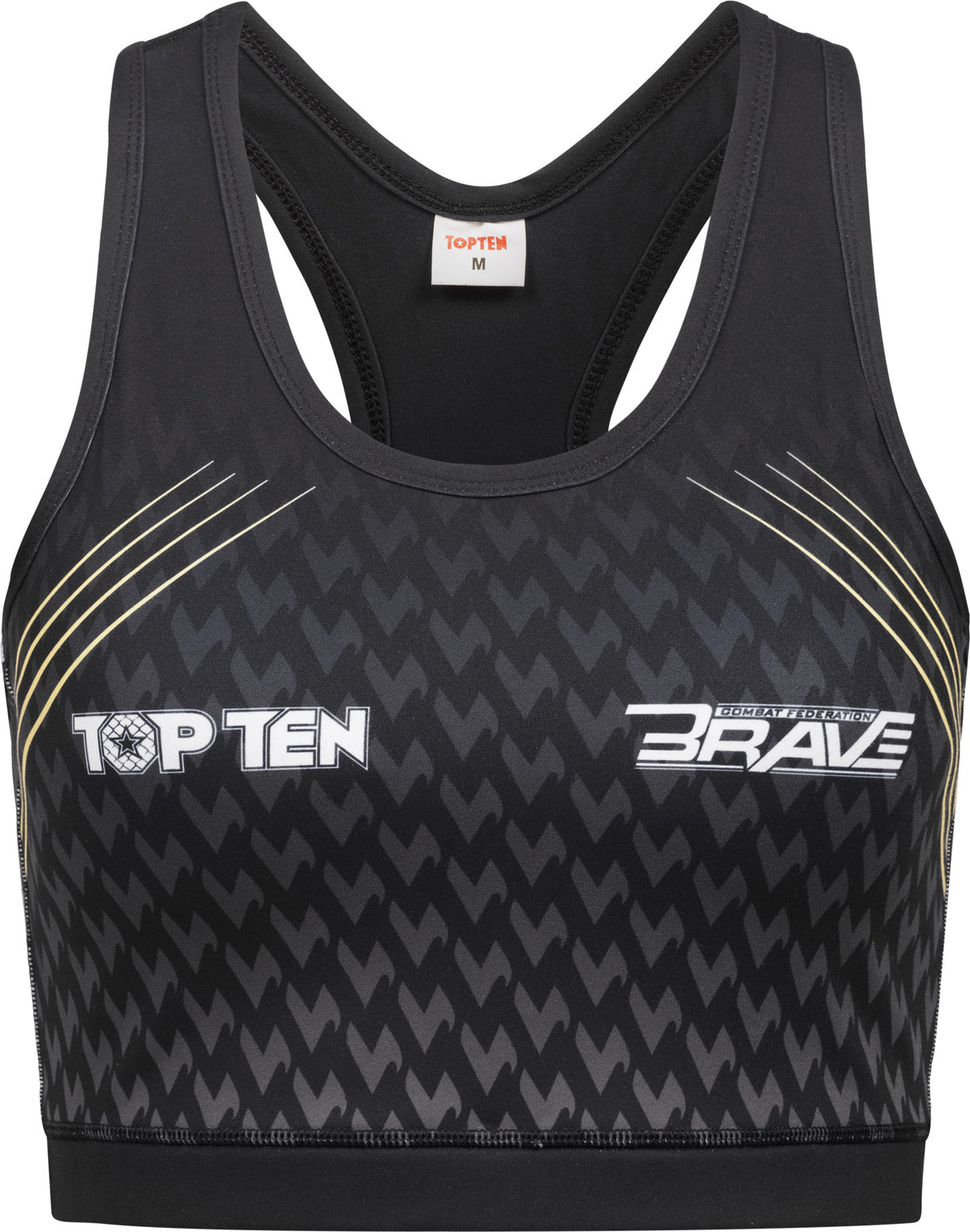 TOP TEN Sports Bra “BRAVE Fight Night” Black L at Bytomic Trade and Wholesale