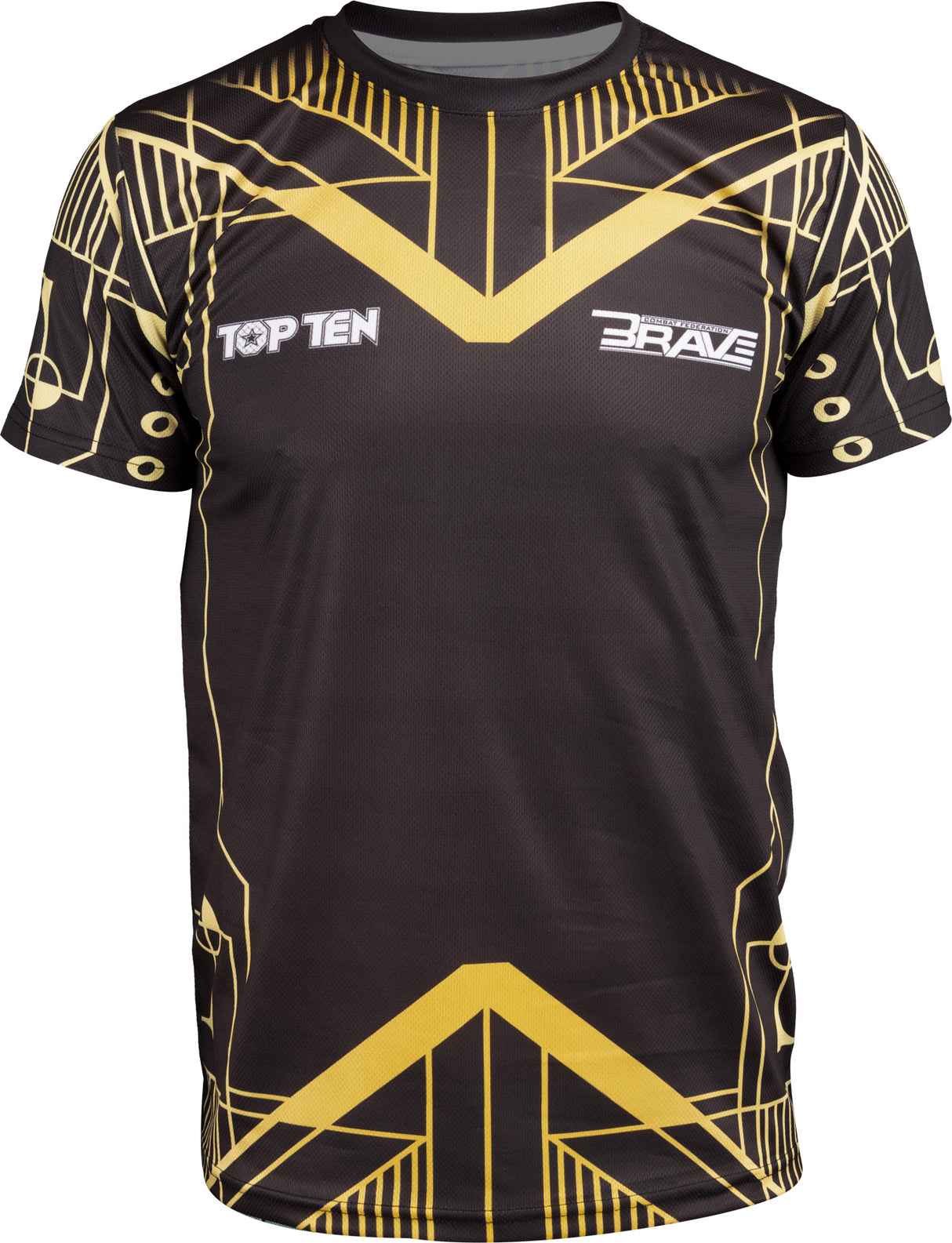 TOP TEN MMA TShirt "BRAVE“ blackgold Black - Gold XXL at Bytomic Trade and Wholesale