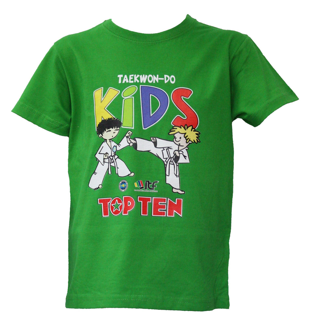 TOP TEN TShirt for Kids “ITF KIDS” for Kids = Green 140 cm XXS at Bytomic Trade and Wholesale