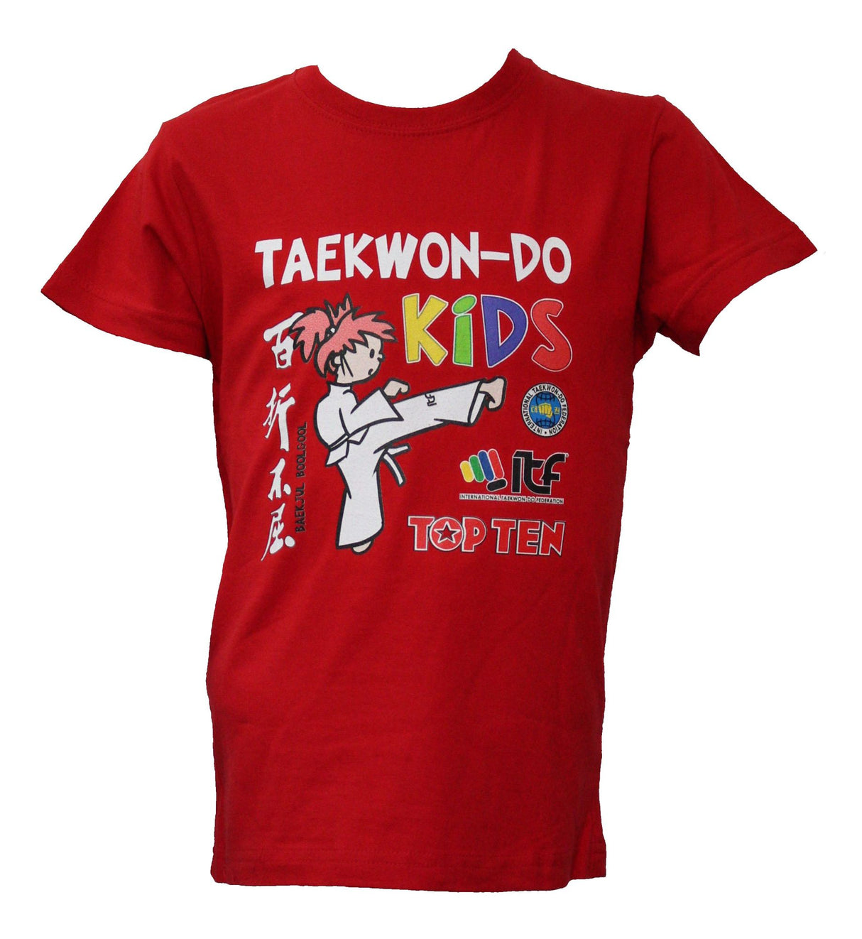 TOP TEN TShirt for Kids “ITF KIDS” for Kids = Red 140 cm XXS at Bytomic Trade and Wholesale