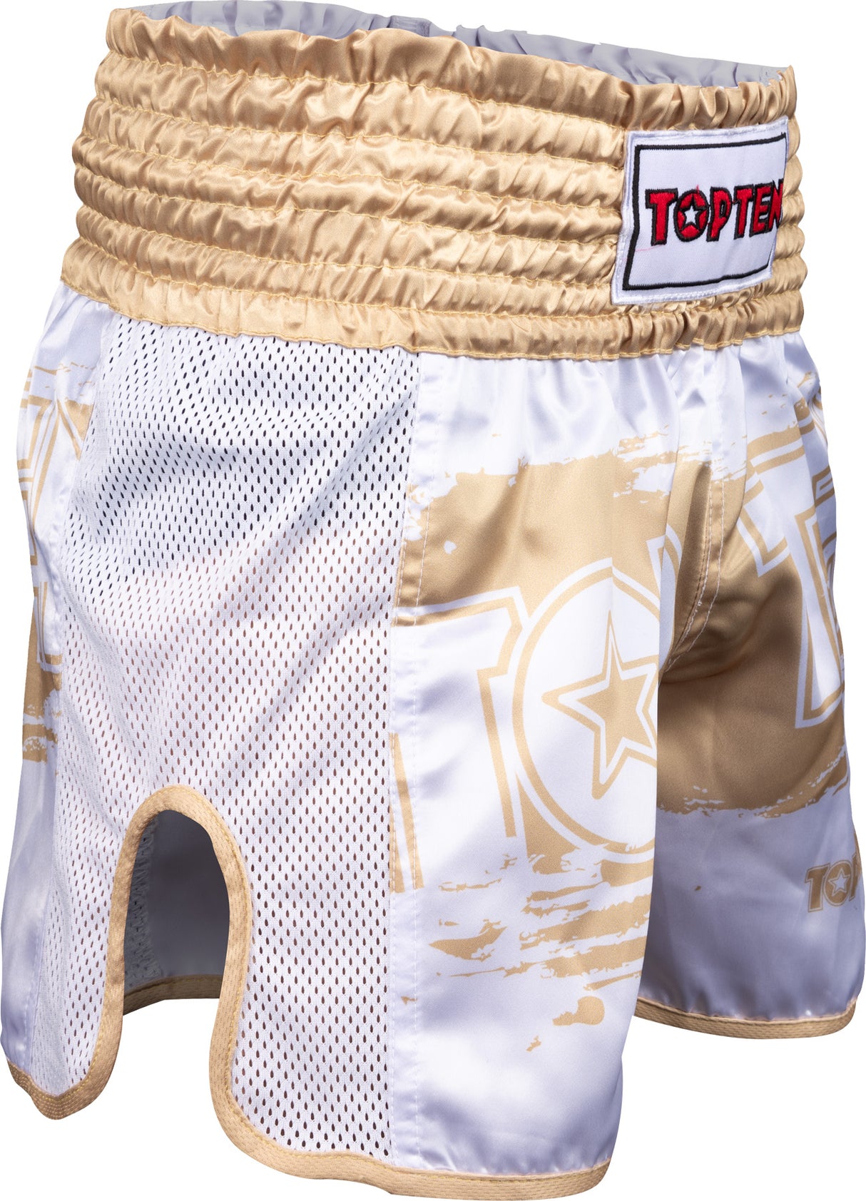 TOP TEN Kickboxing shorts “Power Ink” blackgold White - Gold XS at Bytomic Trade and Wholesale