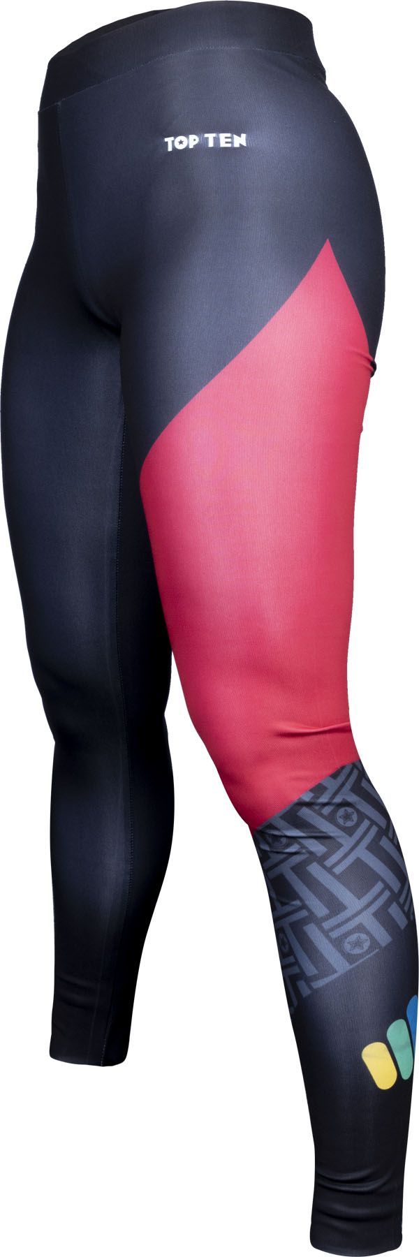 TOP TEN Leggings tights “ITF Color Ray” blackred at Bytomic Trade and Wholesale
